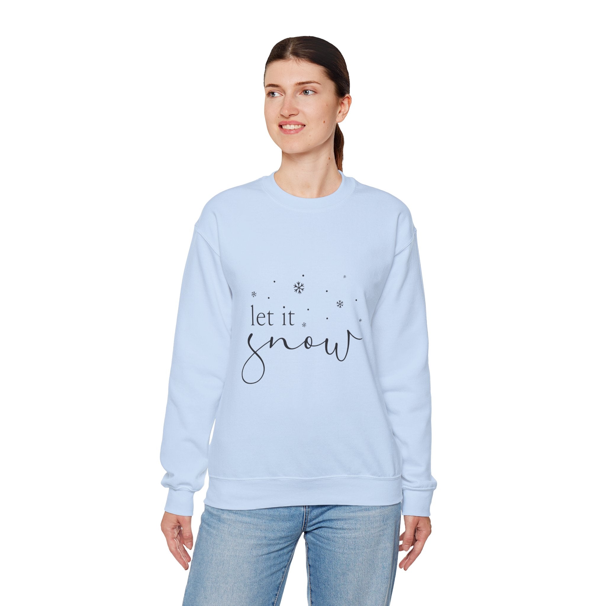 Let It Snow Sweatshirt - Minimal Holiday Design with Snowflakes