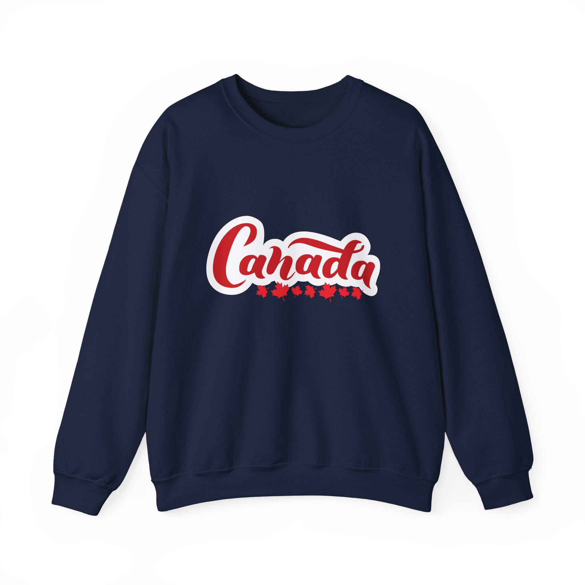Canada Script Crewneck Sweatshirt – Red Maple Leaf Graphic Unisex Sweatshirt