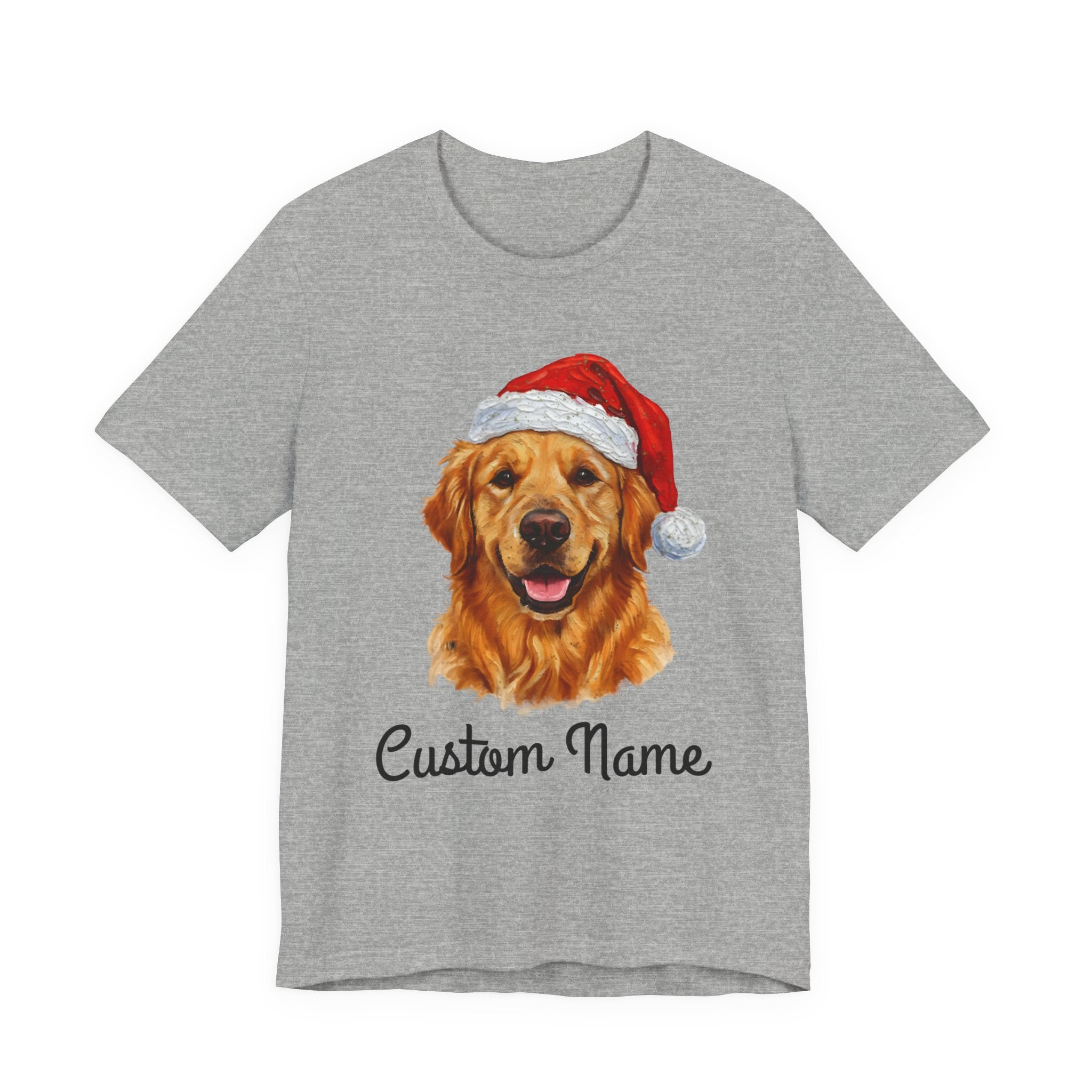 Custom Dog Zip T-Shirt – Personalized Golden Retriever Holiday Tee with Name