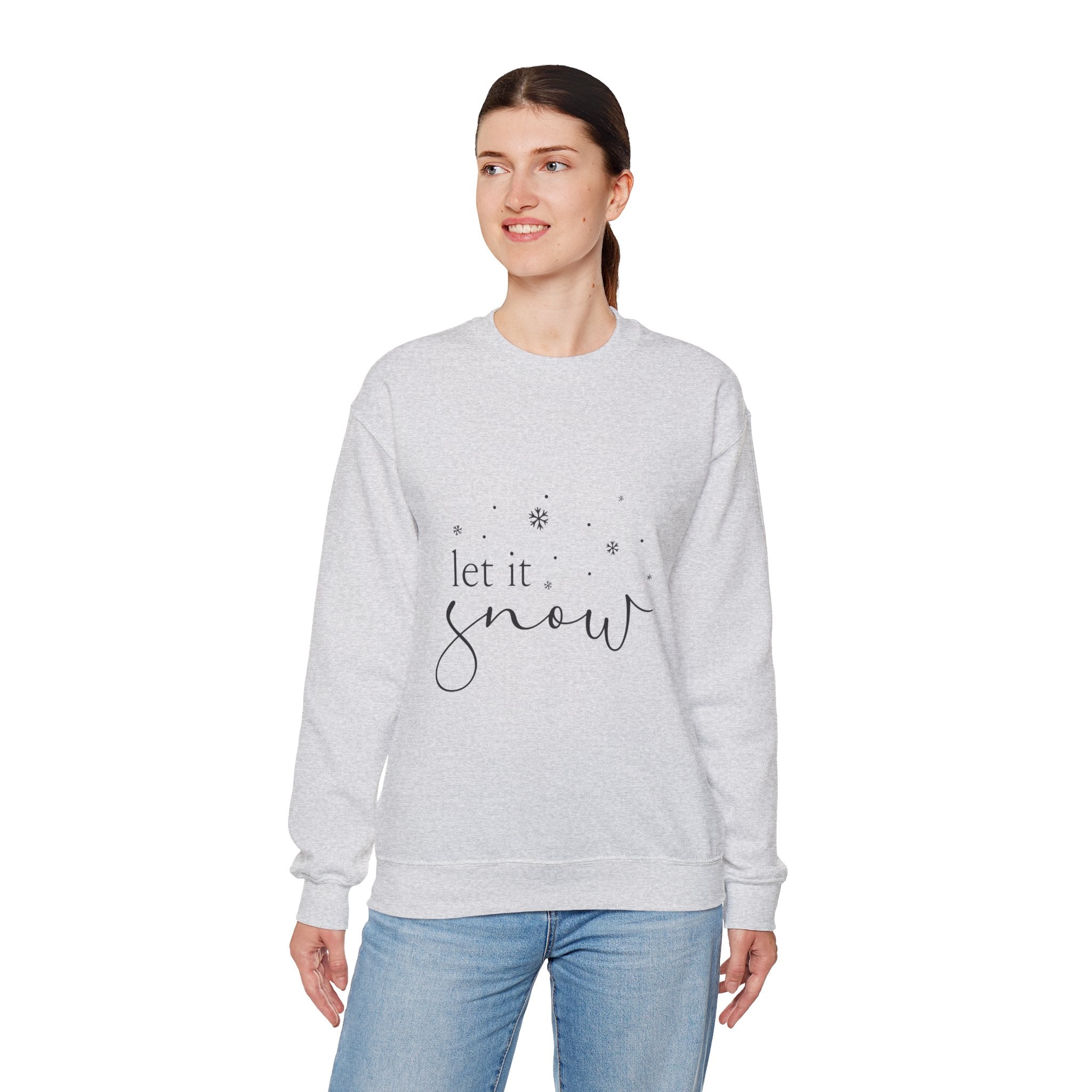 Let It Snow Sweatshirt - Minimal Holiday Design with Snowflakes