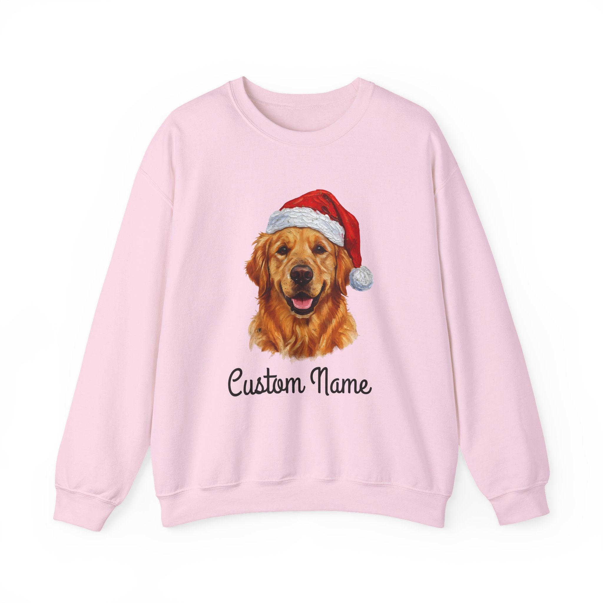 Custom Dog Zip Sweatshirt – Personalized Golden Retriever Holiday Sweatshirt with Name