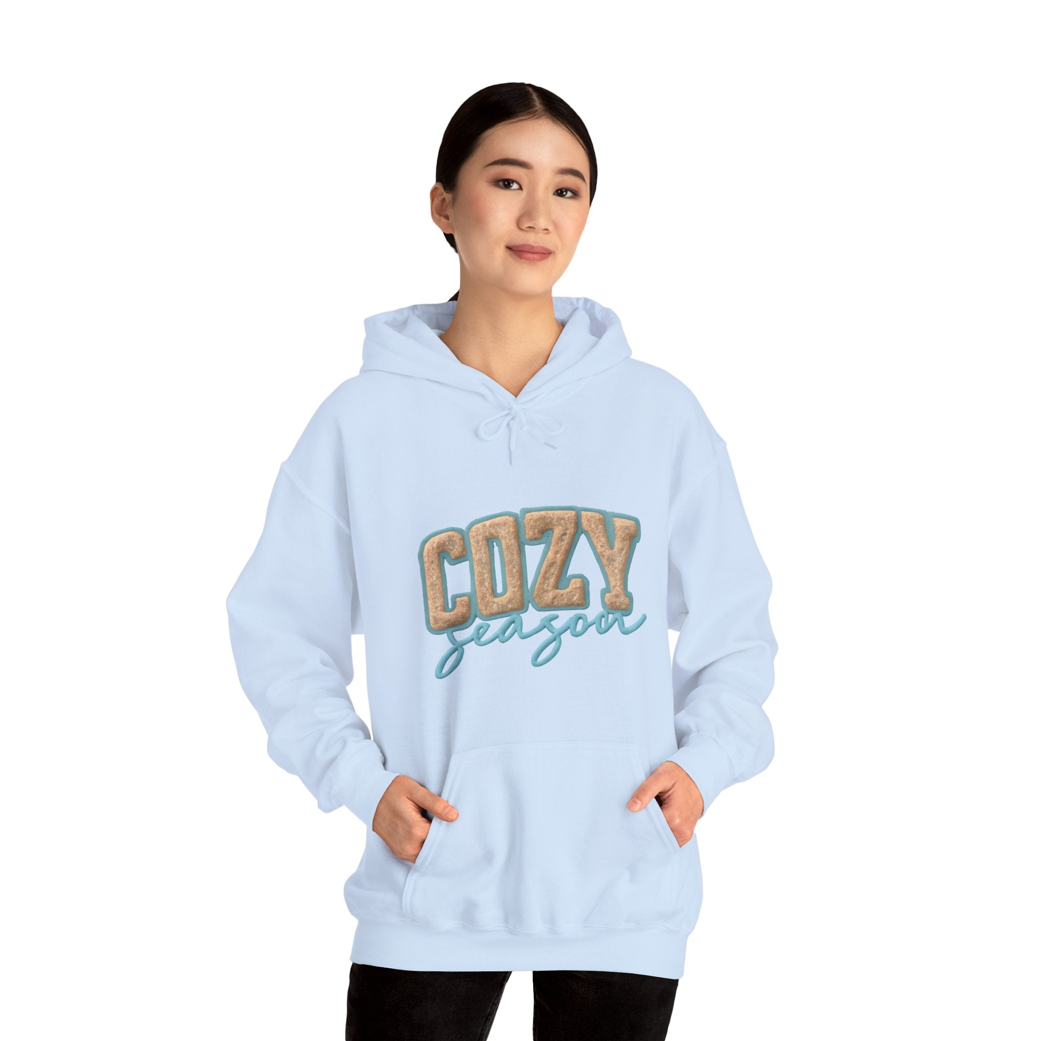 Cozy Season Hoodie – Retro Plaid "Cozy Season" Pullover Hooded Sweatshirt – Perfect for Fall & Winter