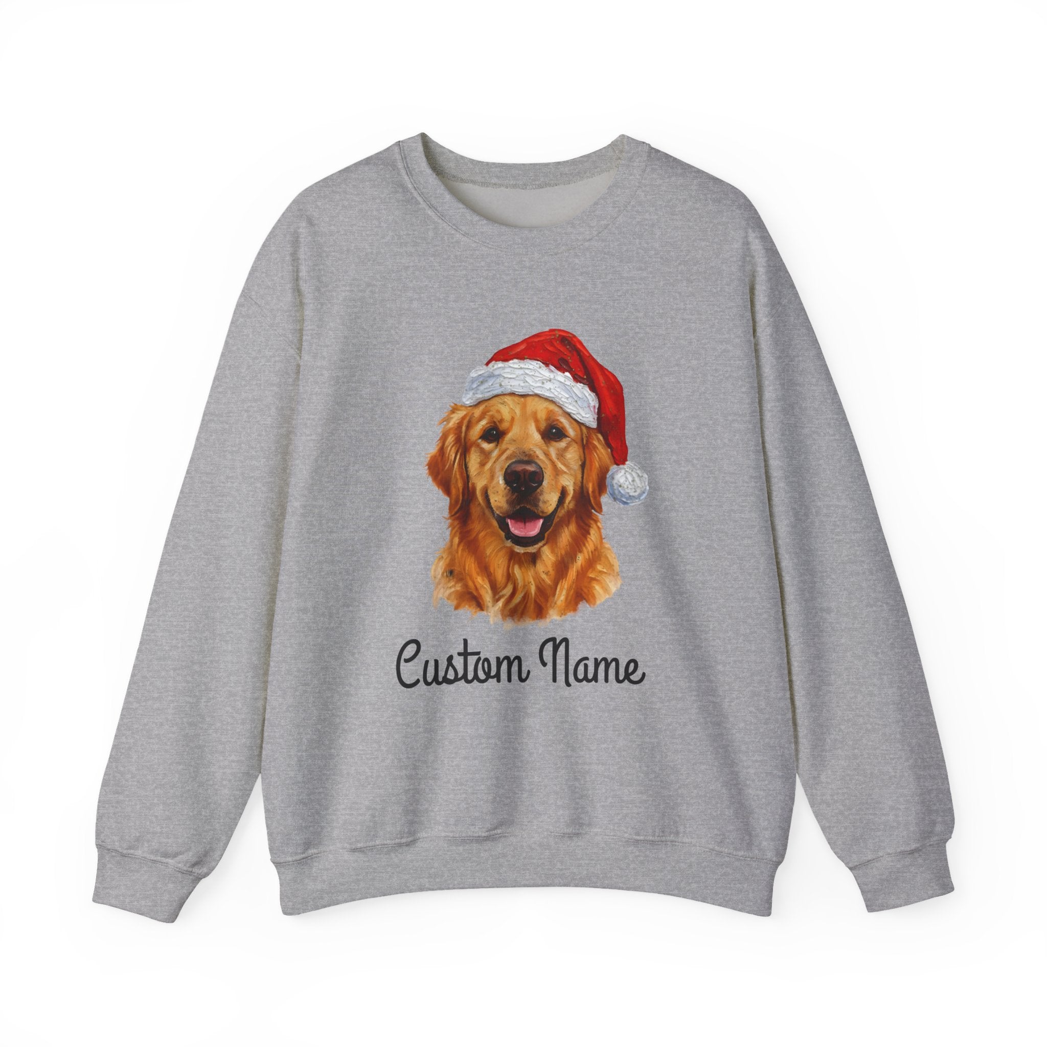 Custom Dog Zip Sweatshirt – Personalized Golden Retriever Holiday Sweatshirt with Name