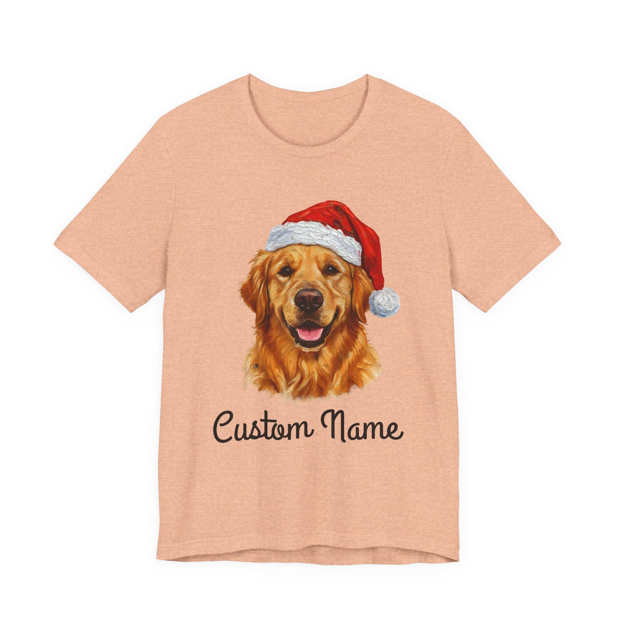 Custom Dog Zip T-Shirt – Personalized Golden Retriever Holiday Tee with Name