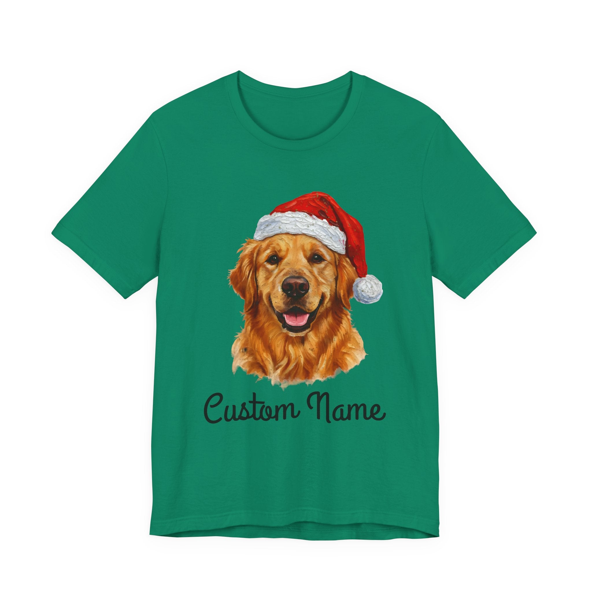 Custom Dog Zip T-Shirt – Personalized Golden Retriever Holiday Tee with Name