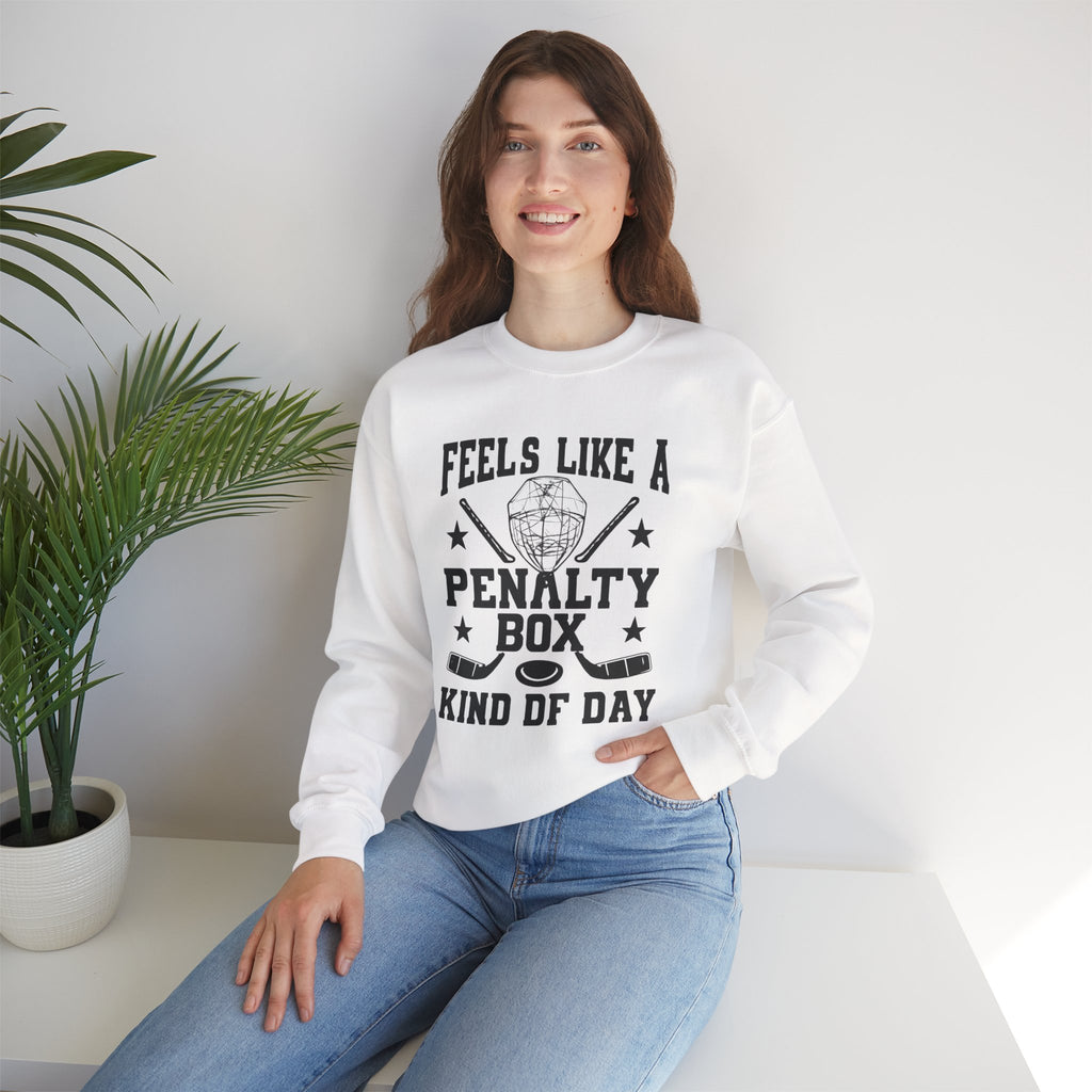 "Feels Like a Penalty Box Kind of Day" Hockey Sweatshirt – Hockey Crewneck Pullover – Perfect Gift for Hockey Fans