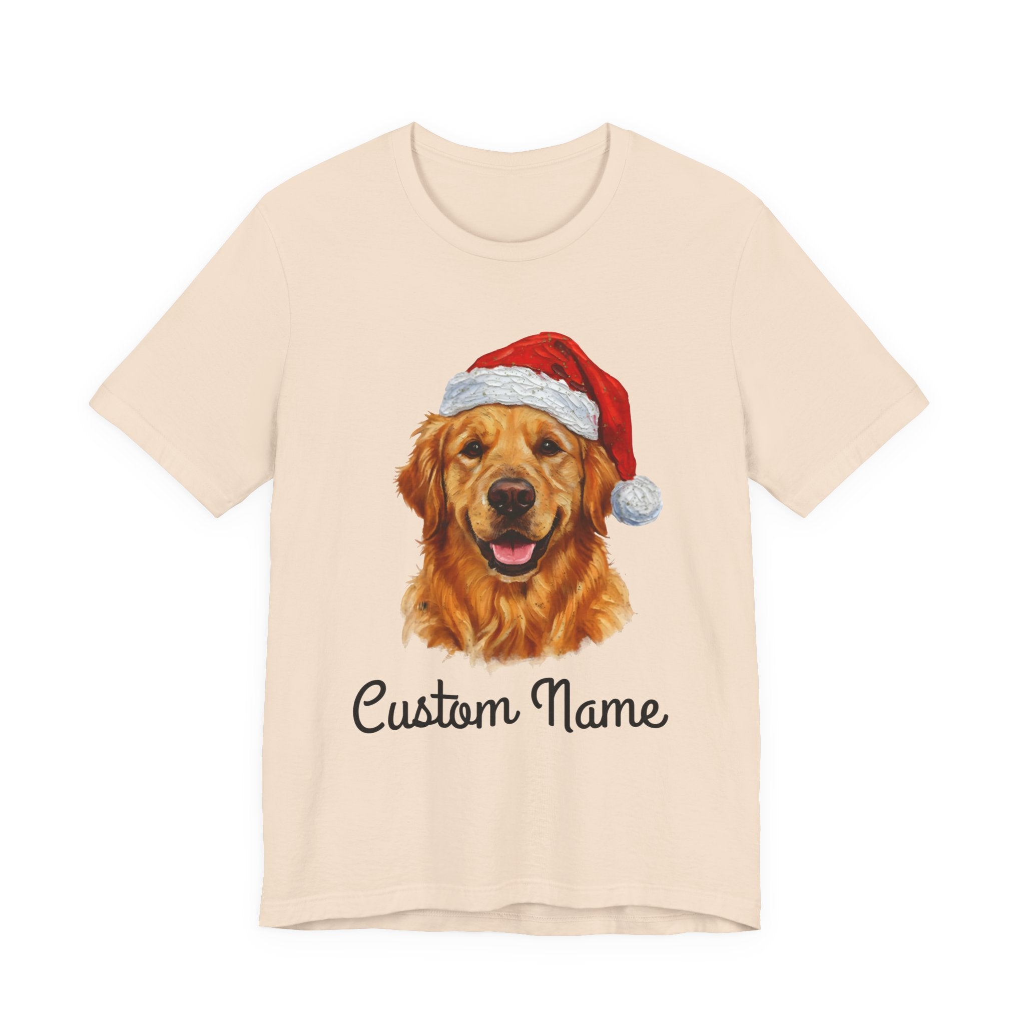Custom Dog Zip T-Shirt – Personalized Golden Retriever Holiday Tee with Name