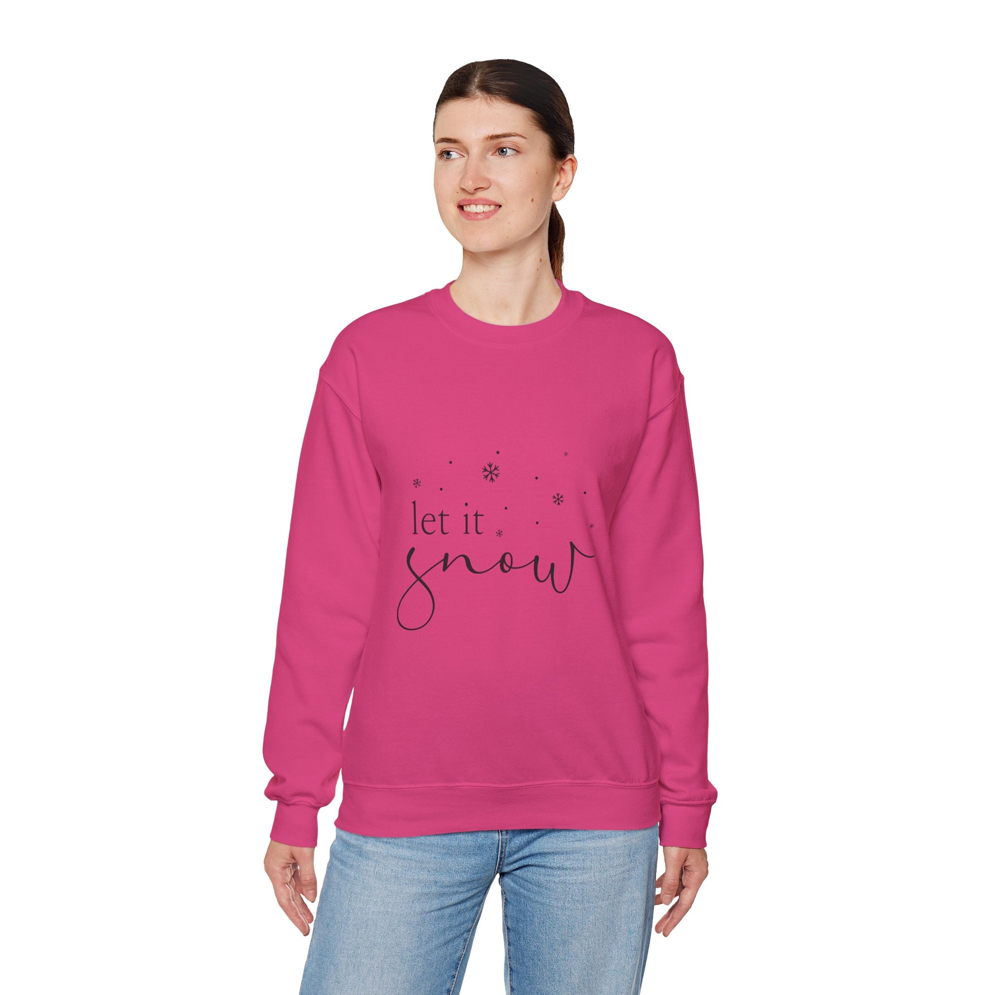 Let It Snow Sweatshirt - Minimal Holiday Design with Snowflakes