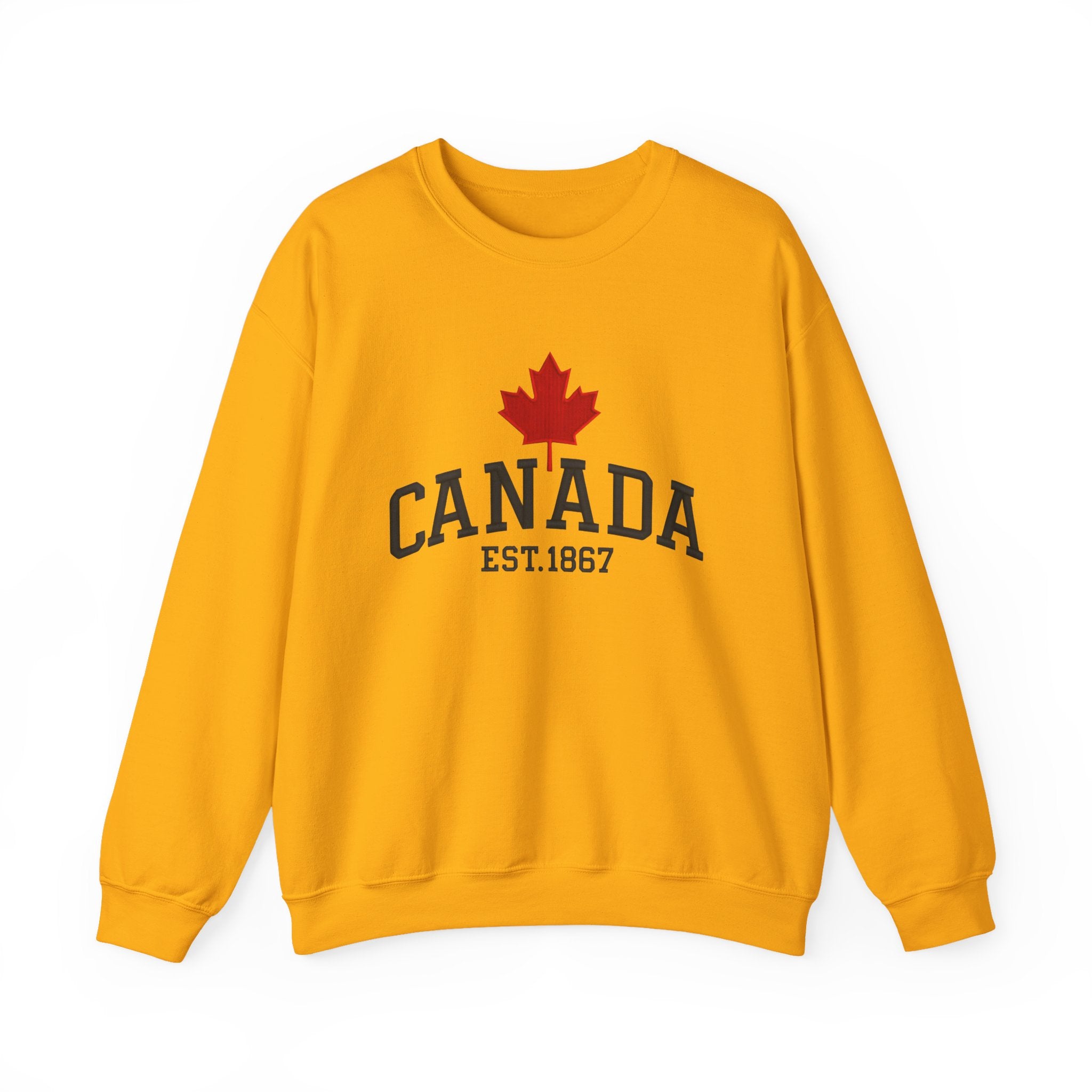 Embroidered Canada Crewneck Sweatshirt, Maple Leaf Gift Canada