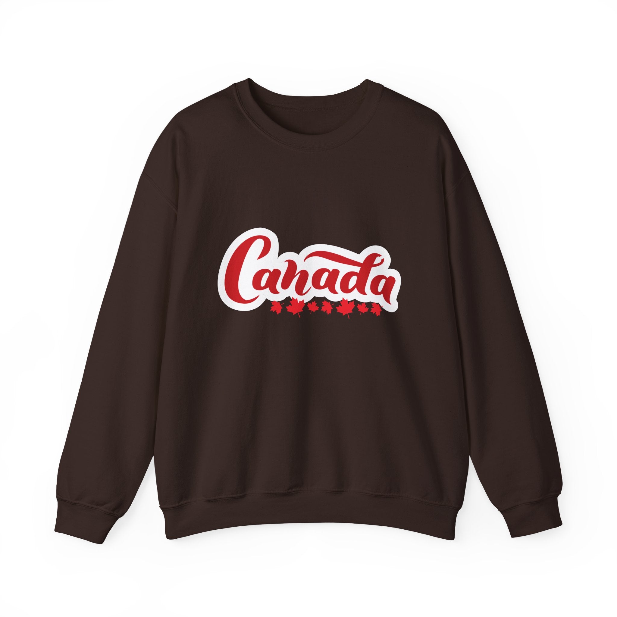 Canada Script Crewneck Sweatshirt – Red Maple Leaf Graphic Unisex Sweatshirt