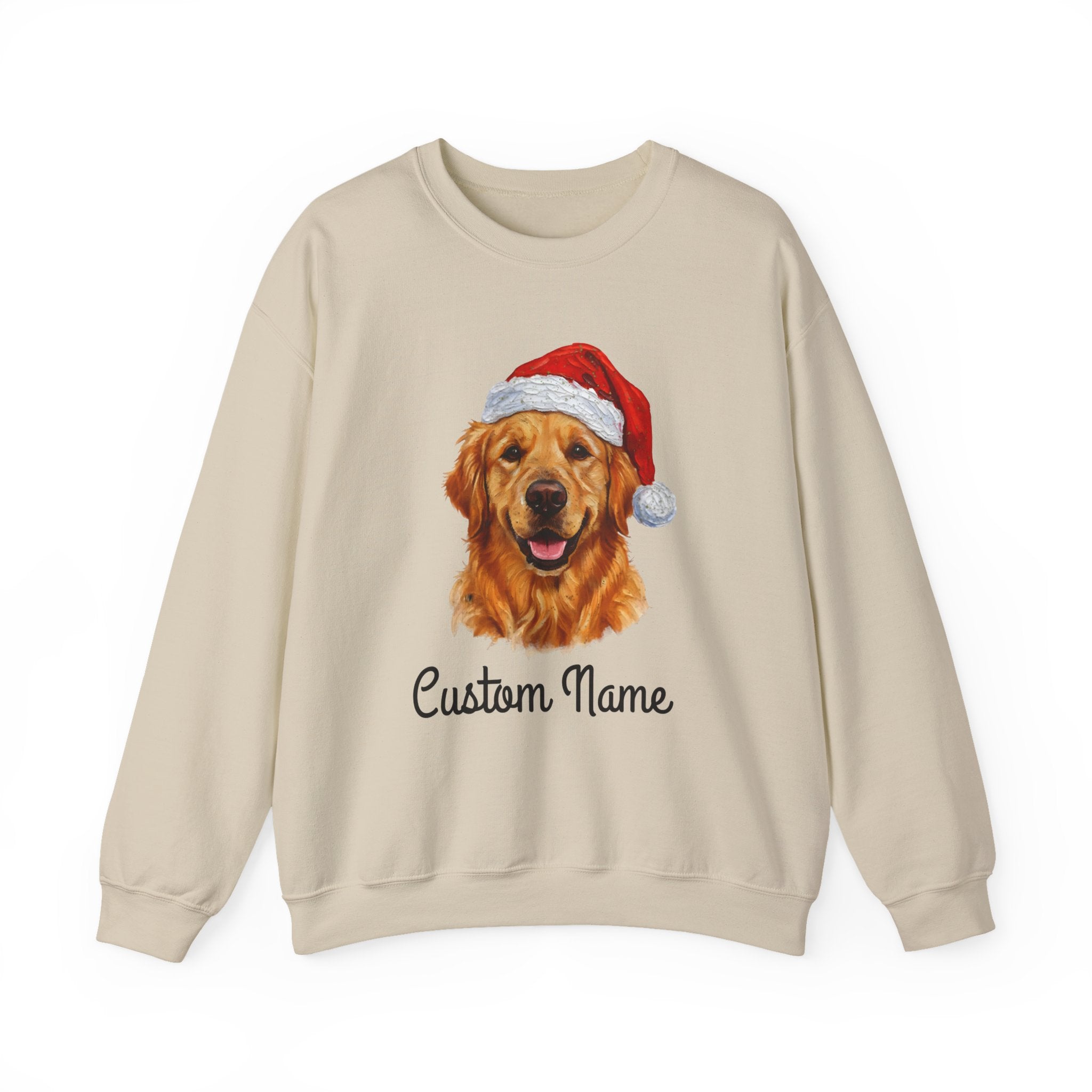 Custom Dog Zip Sweatshirt – Personalized Golden Retriever Holiday Sweatshirt with Name