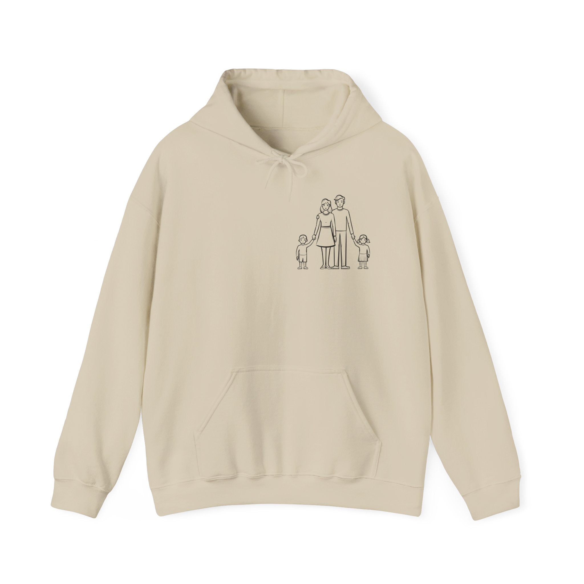 Family Portrait Hoodie – Unisex Custom Family Drawing Premium Sweatshirt