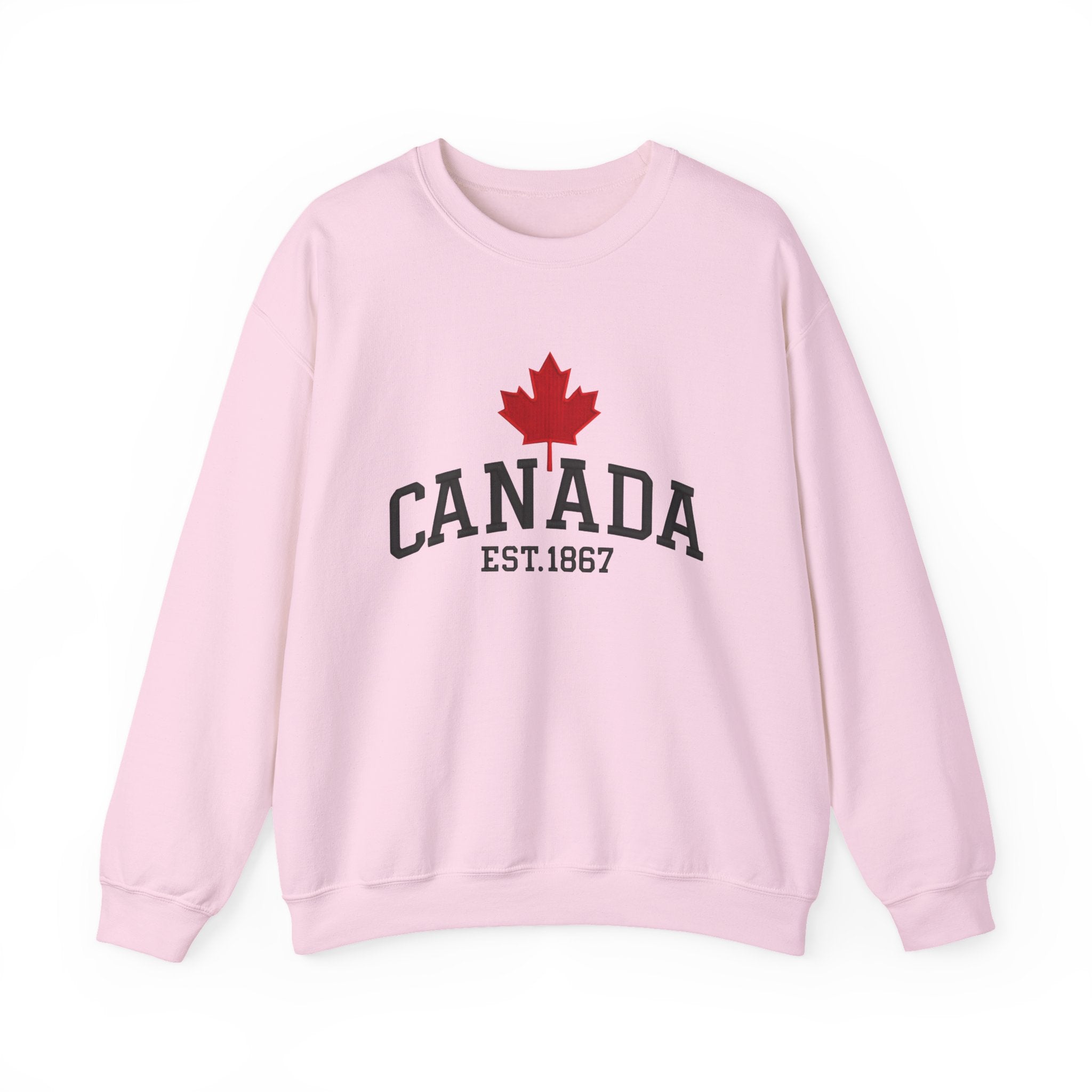 Embroidered Canada Crewneck Sweatshirt, Maple Leaf Gift Canada