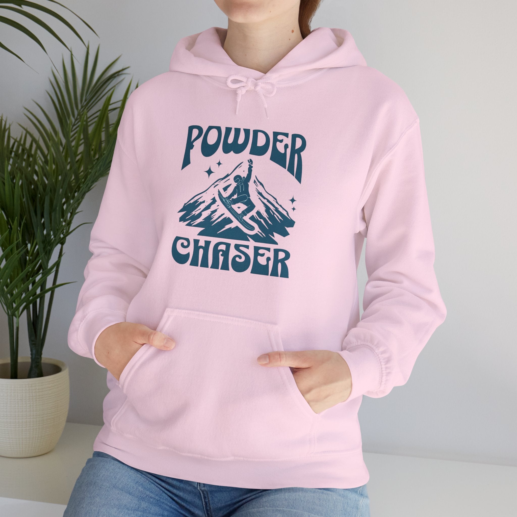 Powder Chaser Hoodie – Unisex Heavy Blend™ Snowboard Design Sweatshirt