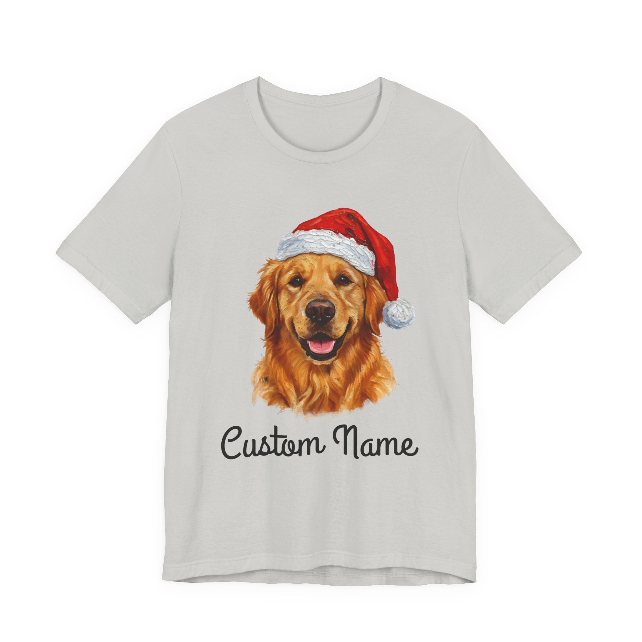 Custom Dog Zip T-Shirt – Personalized Golden Retriever Holiday Tee with Name