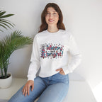 Merry and Bright Christmas Sweatshirt – Festive Holiday Design with Christmas Tree
