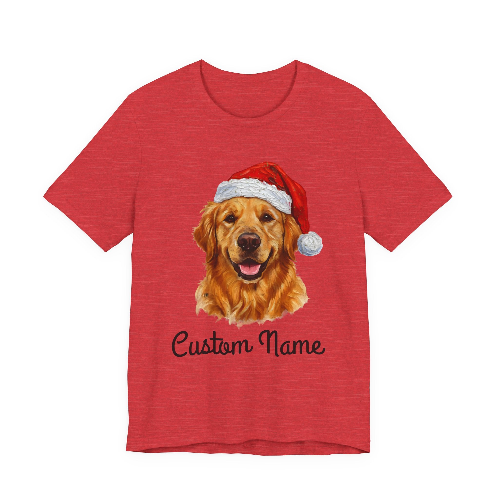 Custom Dog Zip T-Shirt – Personalized Golden Retriever Holiday Tee with Name