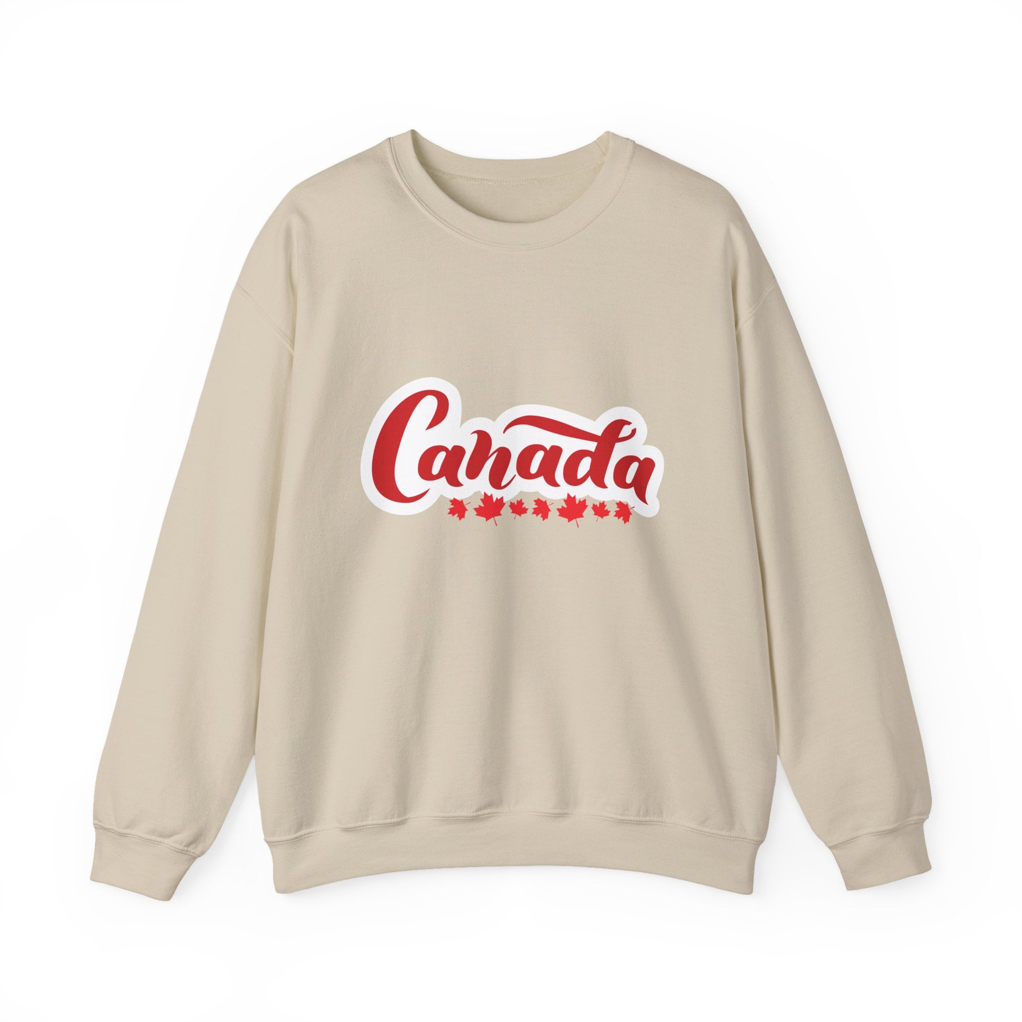 Canada Script Crewneck Sweatshirt – Red Maple Leaf Graphic Unisex Sweatshirt