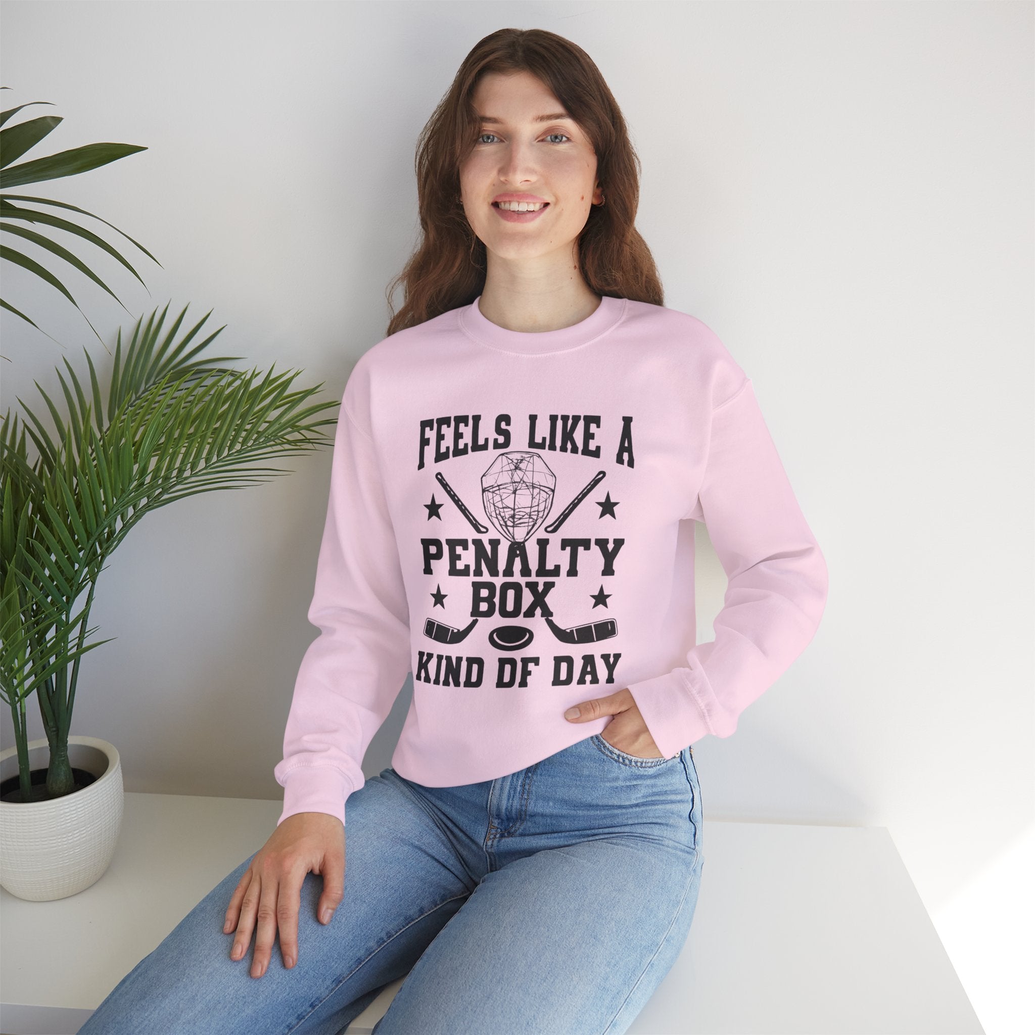 "Feels Like a Penalty Box Kind of Day" Hockey Sweatshirt – Hockey Crewneck Pullover – Perfect Gift for Hockey Fans