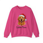 Custom Dog Zip Sweatshirt – Personalized Golden Retriever Holiday Sweatshirt with Name