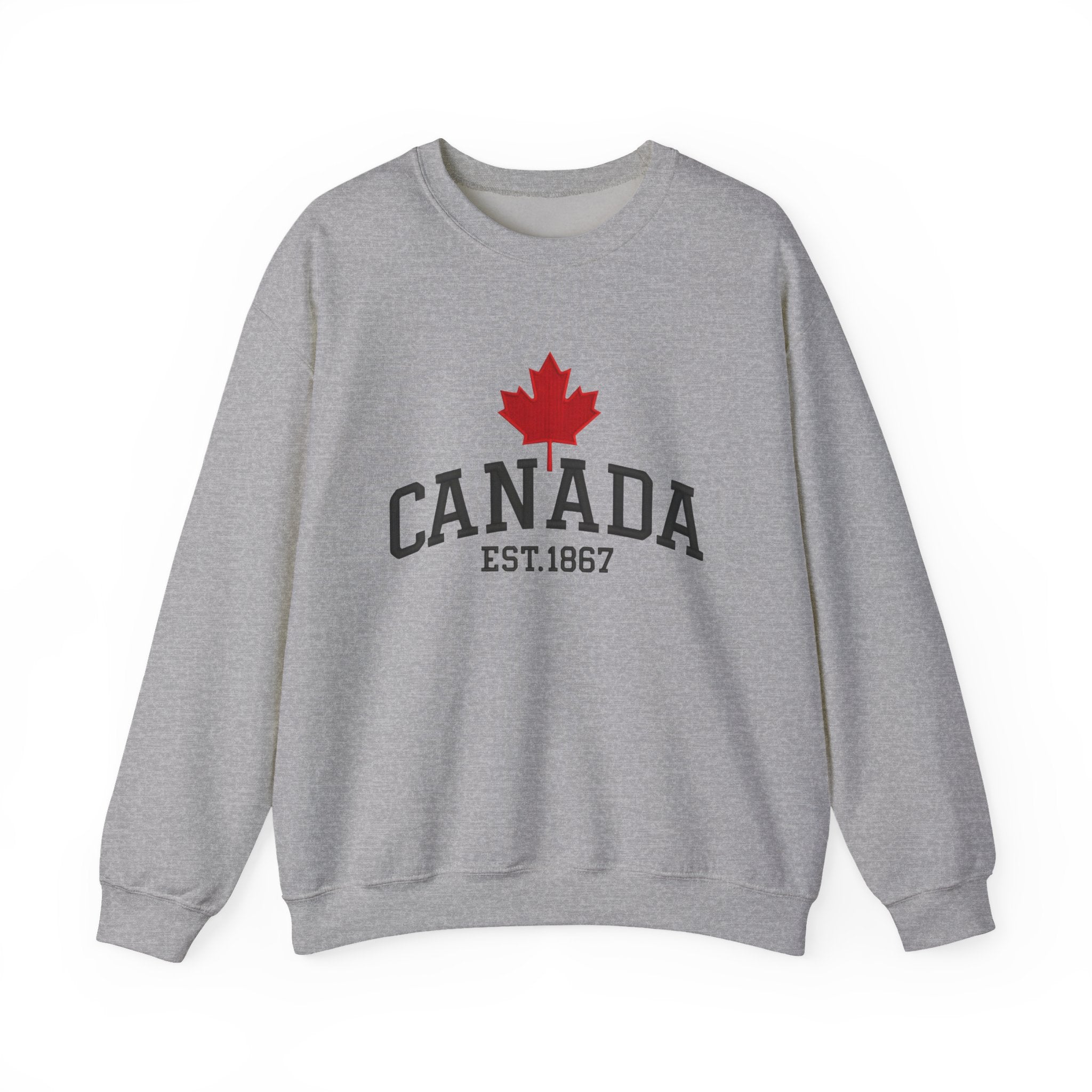 Embroidered Canada Crewneck Sweatshirt, Maple Leaf Gift Canada