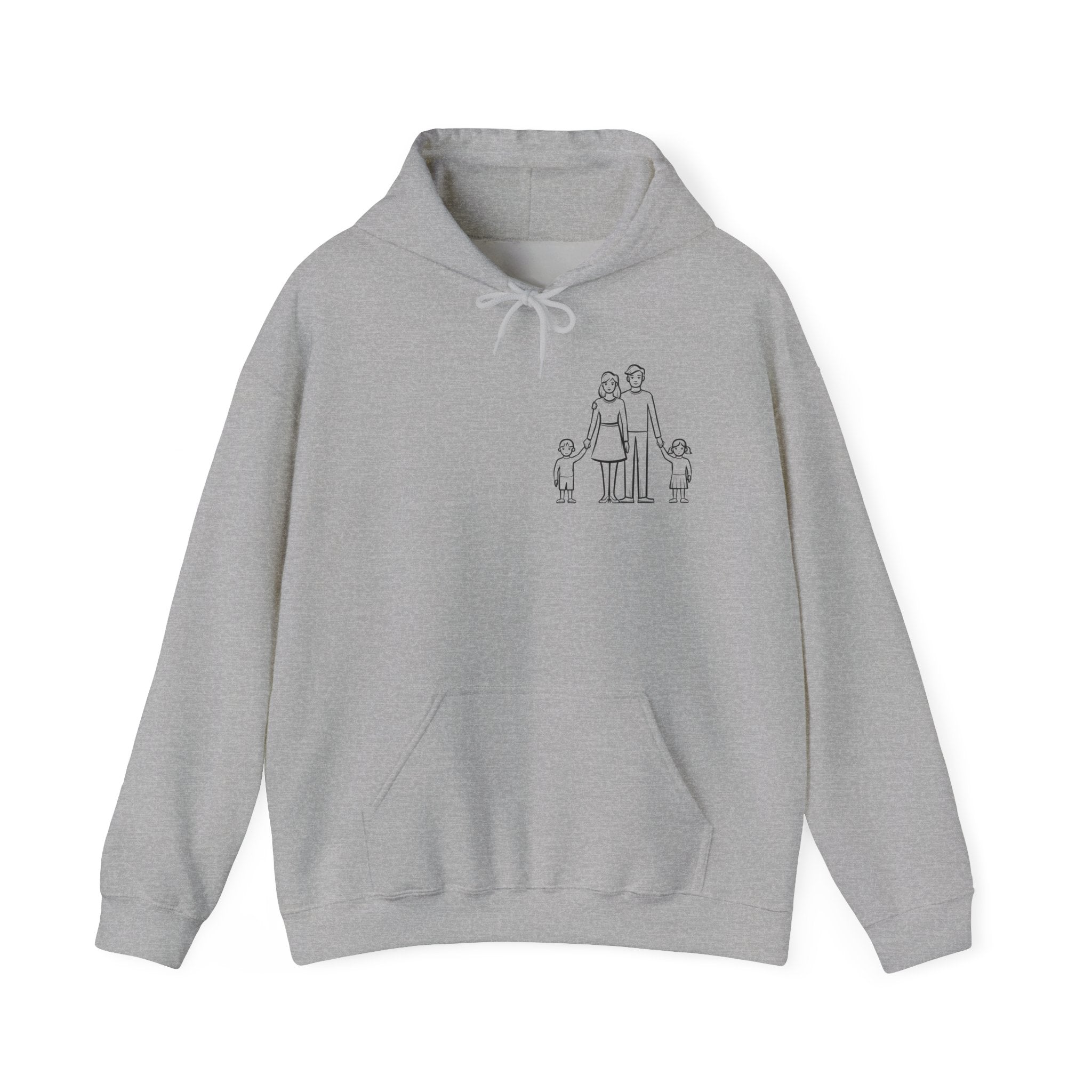 Family Portrait Hoodie – Unisex Custom Family Drawing Premium Sweatshirt