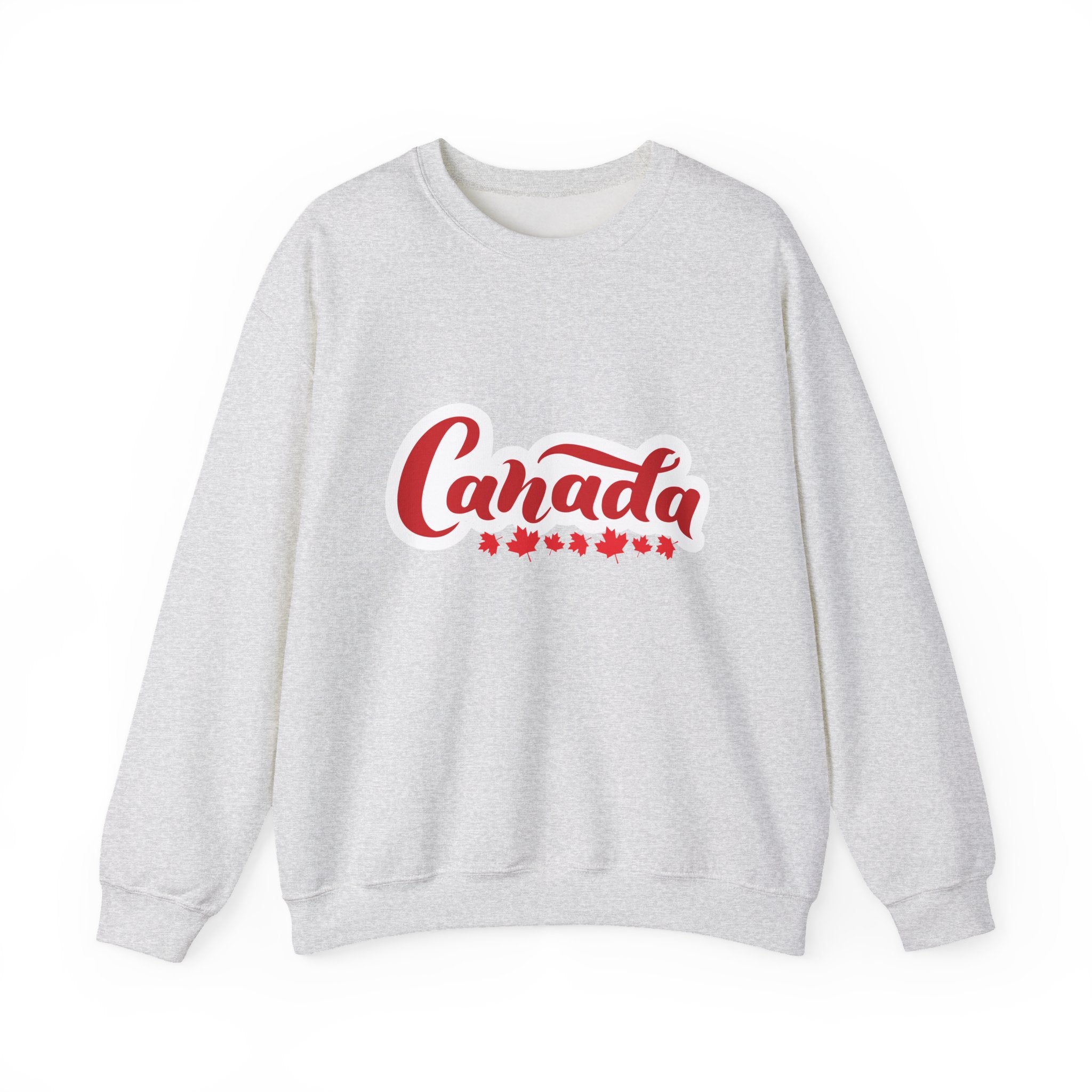 Canada Script Crewneck Sweatshirt – Red Maple Leaf Graphic Unisex Sweatshirt