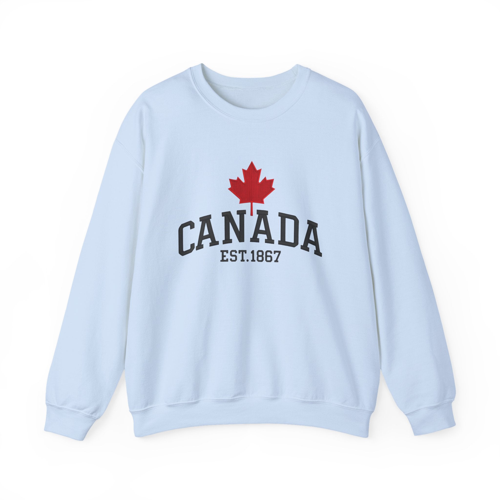Embroidered Canada Crewneck Sweatshirt, Maple Leaf Gift Canada