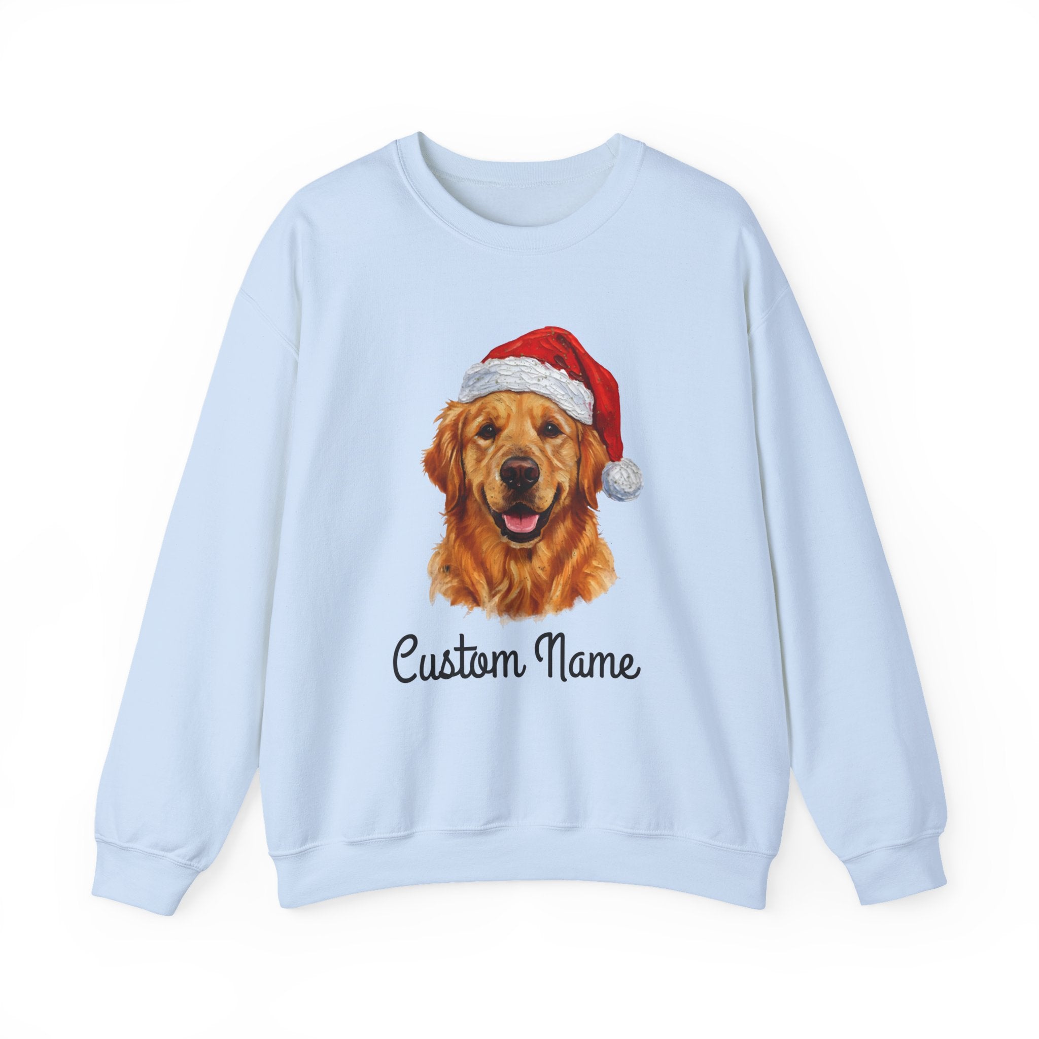 Custom Dog Zip Sweatshirt – Personalized Golden Retriever Holiday Sweatshirt with Name