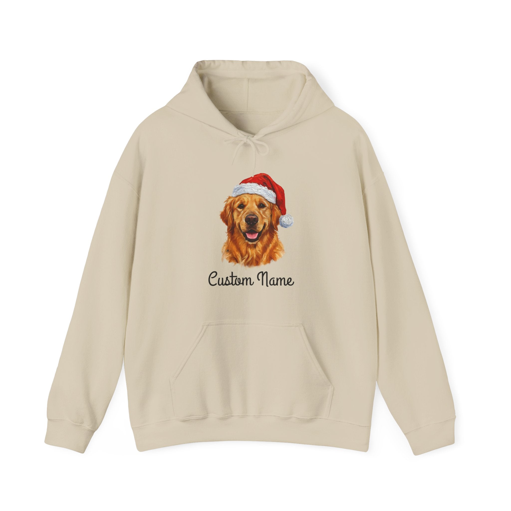 Personalized Golden Retriever Dog Christmas Hoodie - Custom Name Holiday Sweatshirt for Gog Lovers