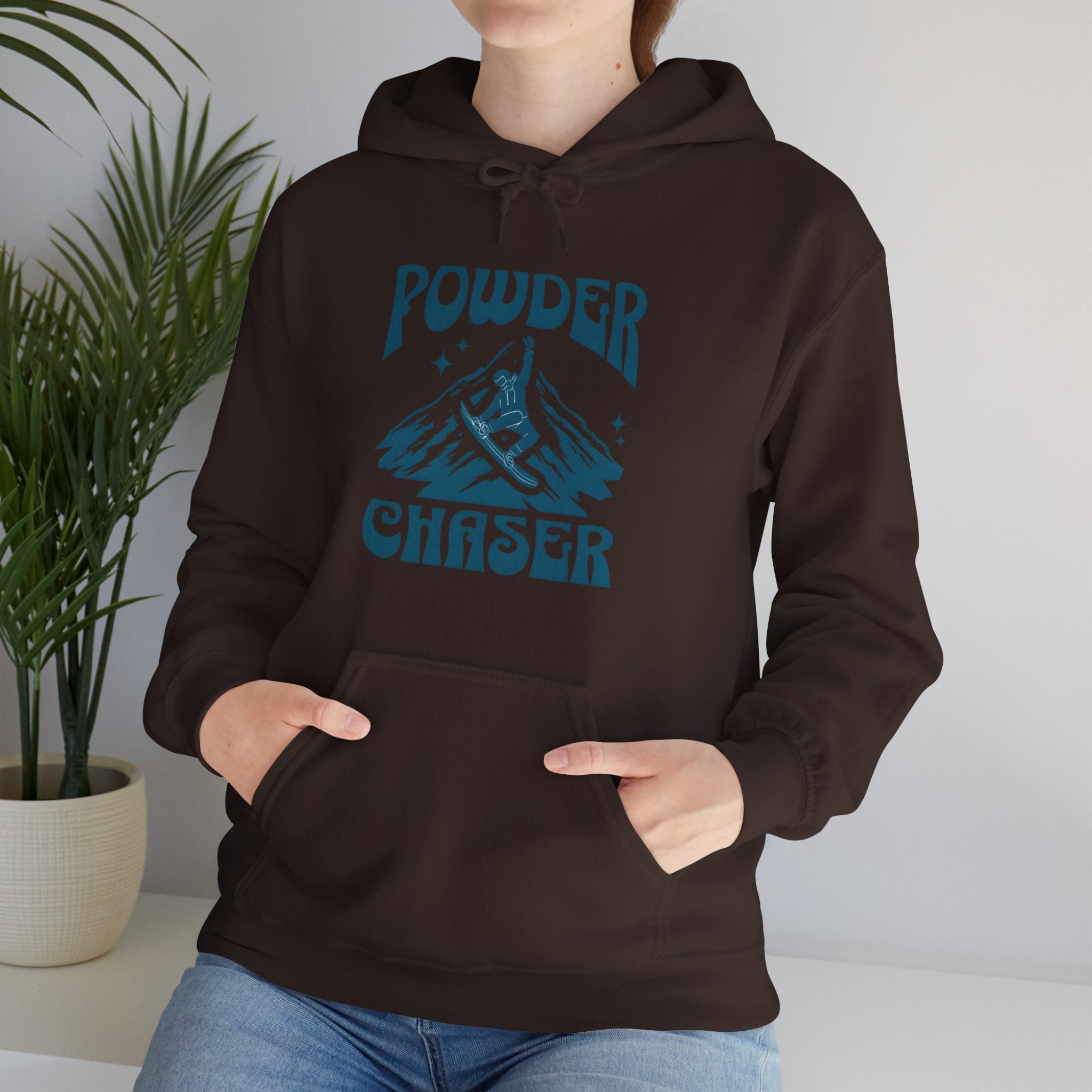 Powder Chaser Hoodie – Unisex Heavy Blend™ Snowboard Design Sweatshirt