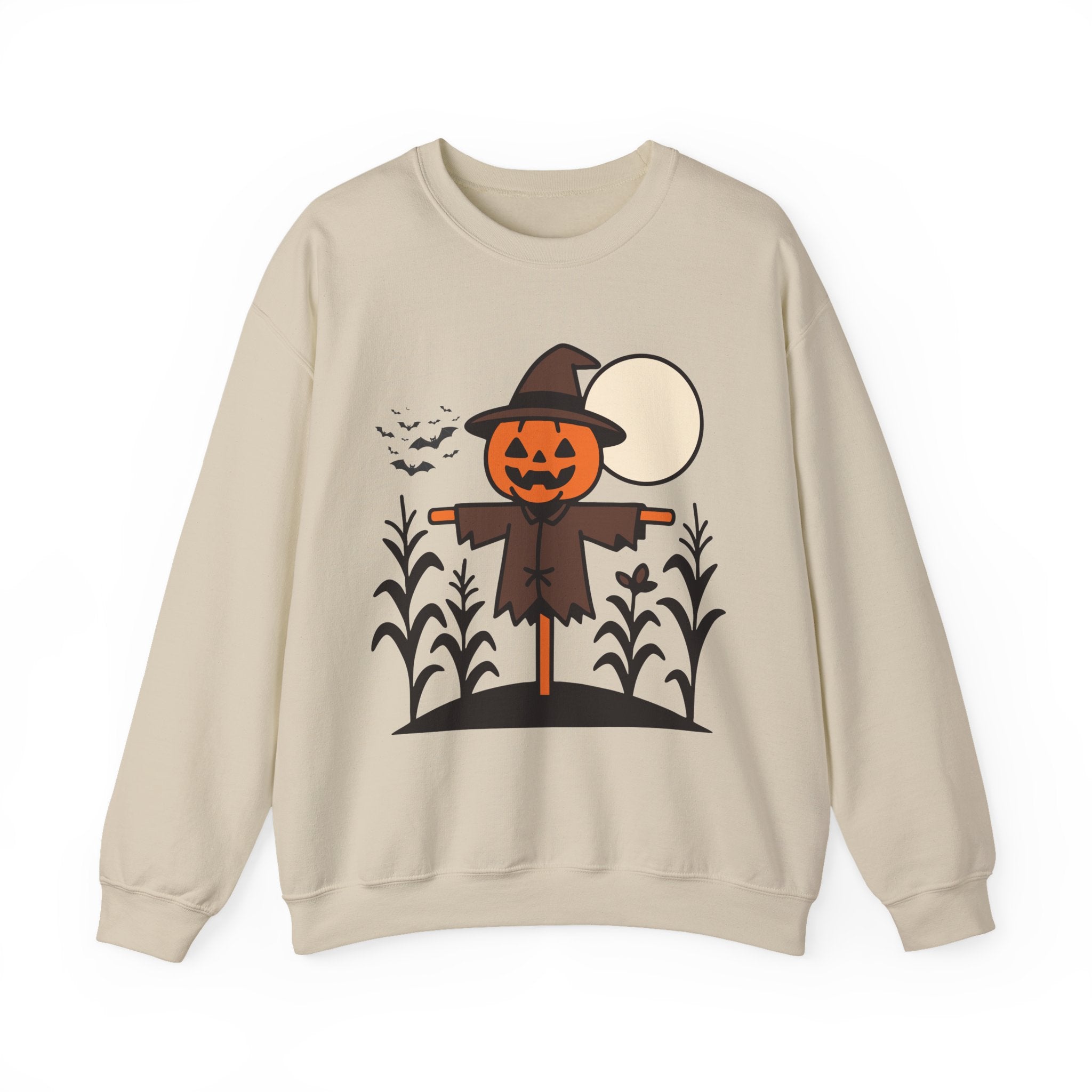 Halloween Pumpkin Scarecrow Sweatshirt – Unisex Fall Harvest Sweatshirt
