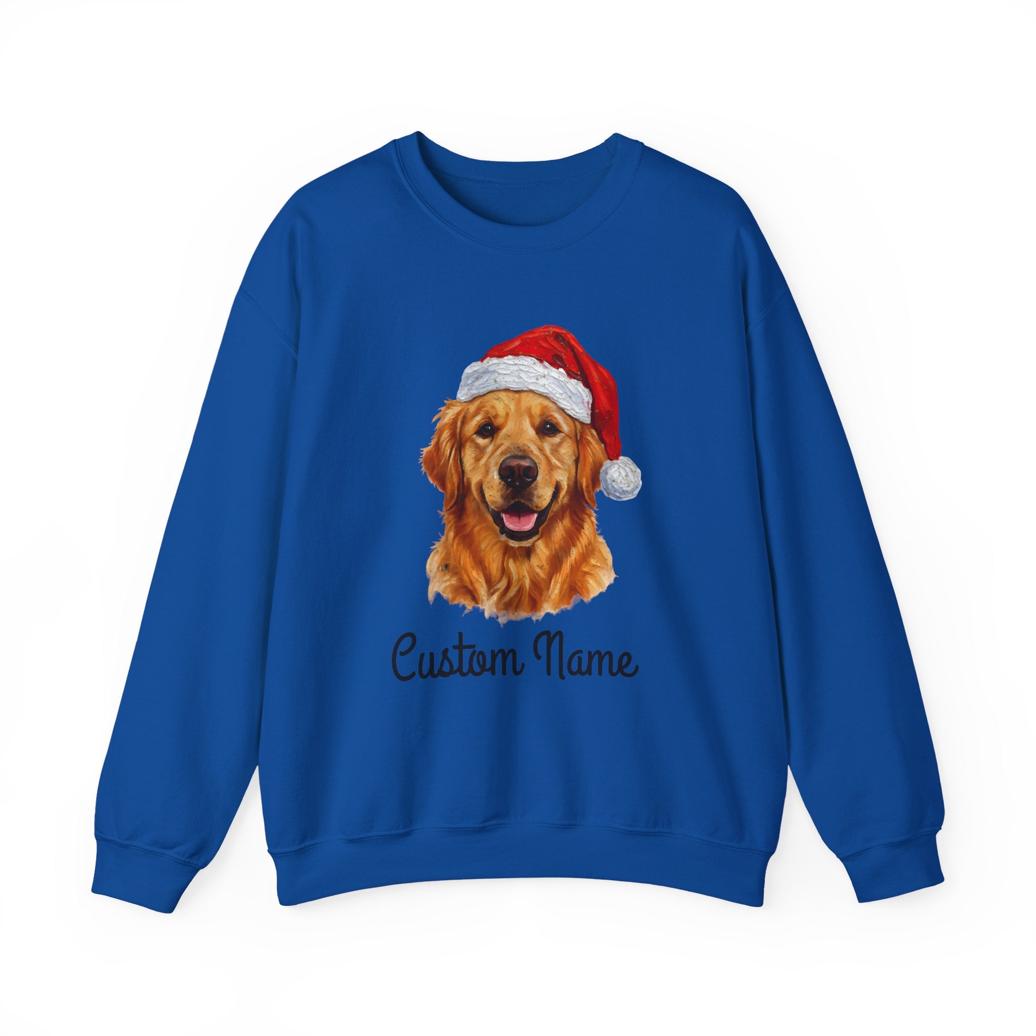 Custom Dog Zip Sweatshirt – Personalized Golden Retriever Holiday Sweatshirt with Name