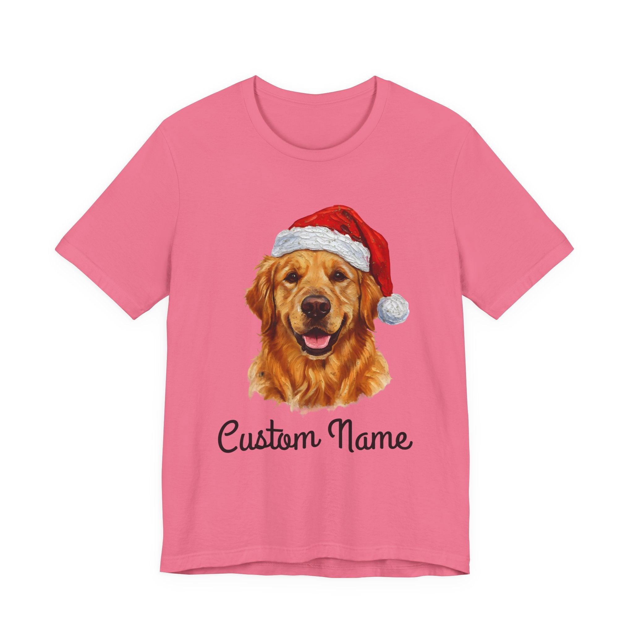 Custom Dog Zip T-Shirt – Personalized Golden Retriever Holiday Tee with Name