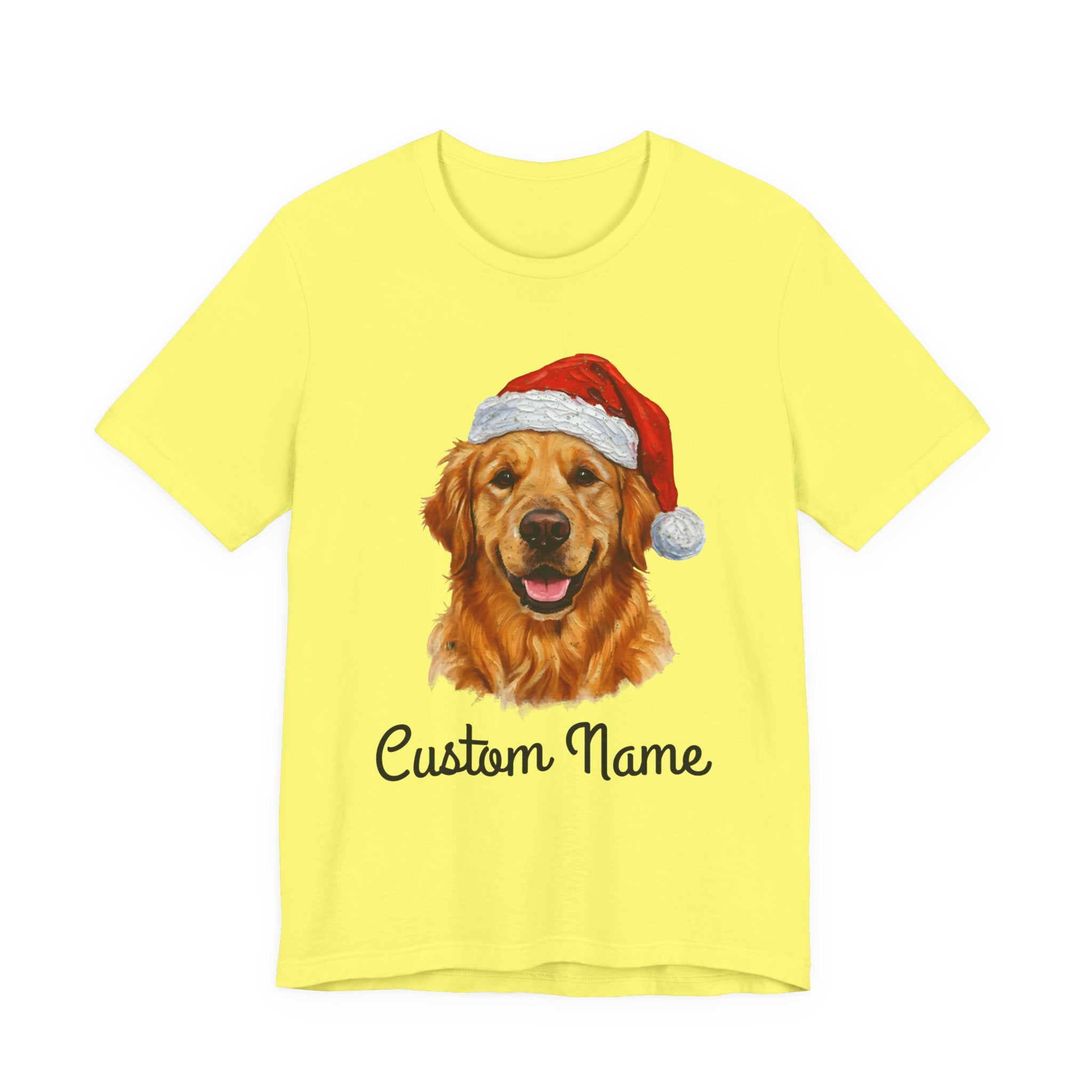 Custom Dog Zip T-Shirt – Personalized Golden Retriever Holiday Tee with Name