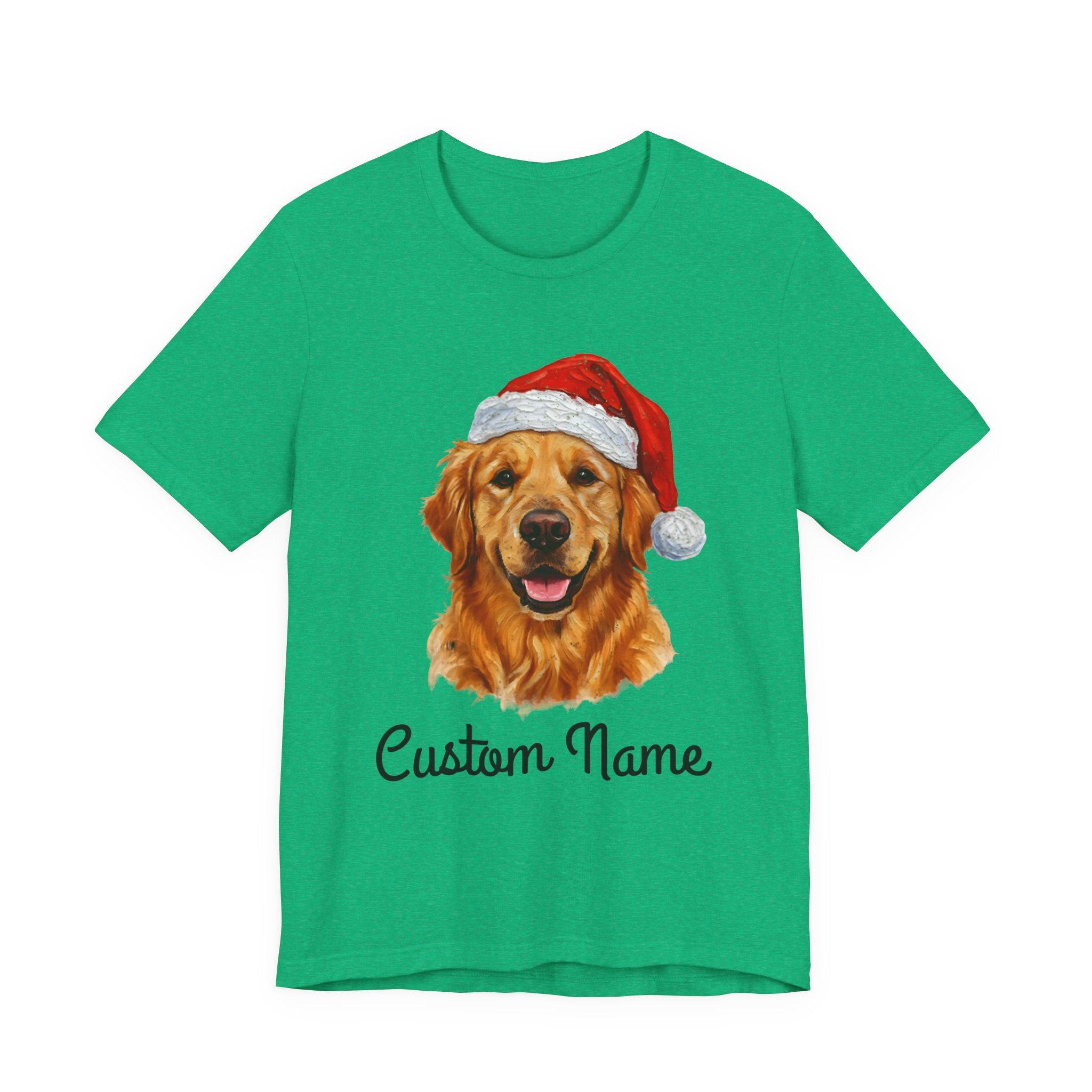 Custom Dog Zip T-Shirt – Personalized Golden Retriever Holiday Tee with Name