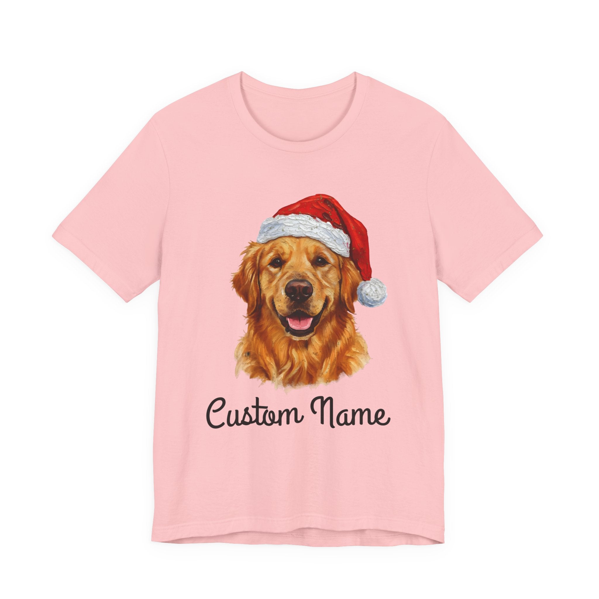 Custom Dog Zip T-Shirt – Personalized Golden Retriever Holiday Tee with Name