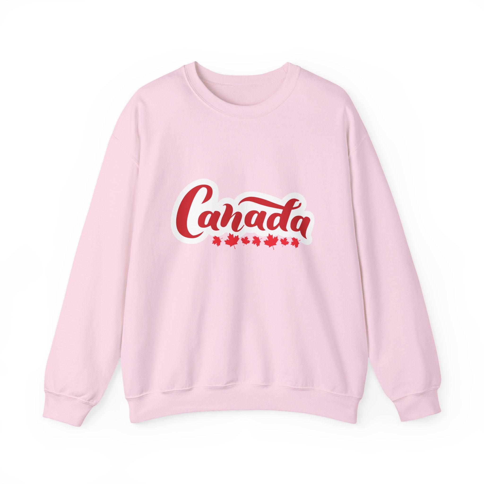 Canada Script Crewneck Sweatshirt – Red Maple Leaf Graphic Unisex Sweatshirt
