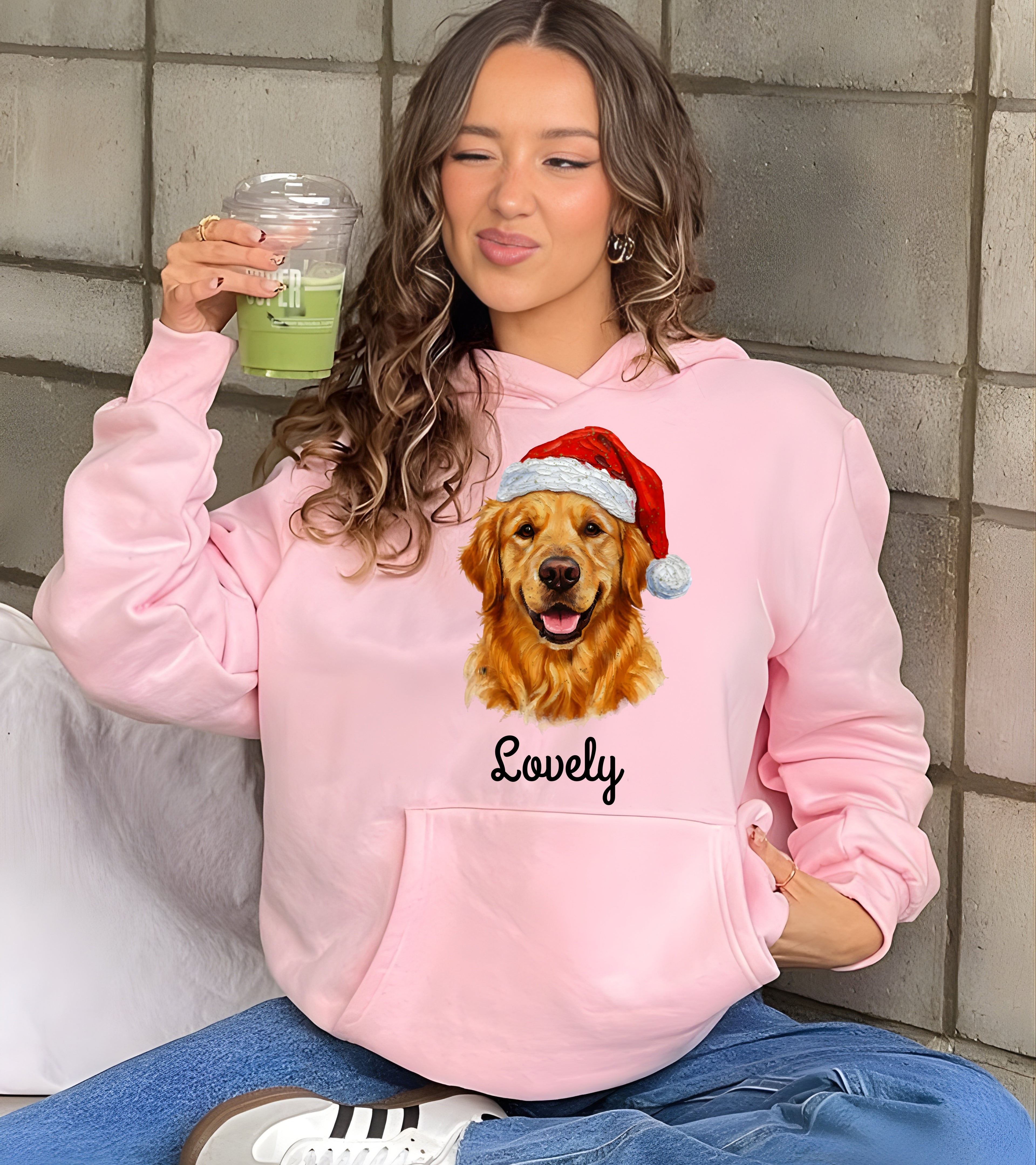 Personalized Golden Retriever Dog Christmas Hoodie - Custom Name Holiday Sweatshirt for Gog Lovers