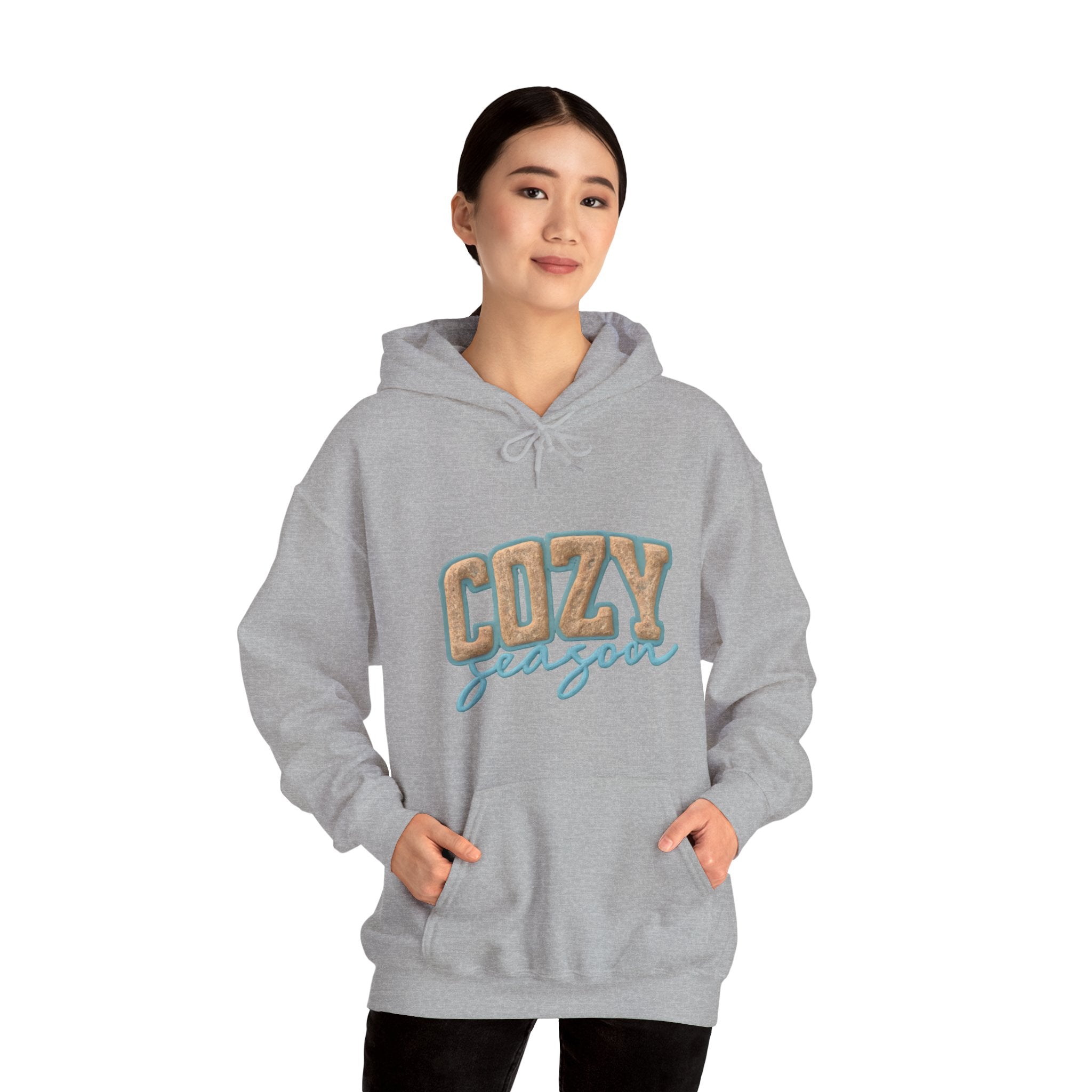 Cozy Season Hoodie – Retro Plaid "Cozy Season" Pullover Hooded Sweatshirt – Perfect for Fall & Winter