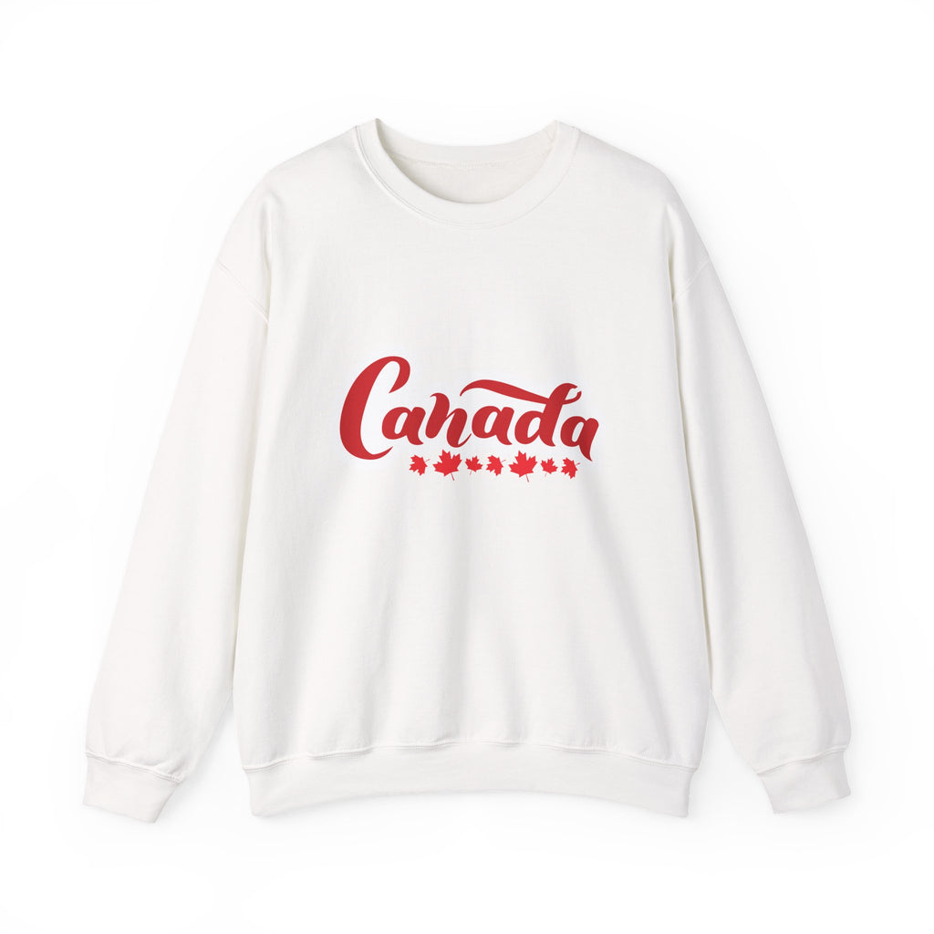 Canada Script Crewneck Sweatshirt – Red Maple Leaf Graphic Unisex Sweatshirt