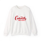 Canada Script Crewneck Sweatshirt – Red Maple Leaf Graphic Unisex Sweatshirt