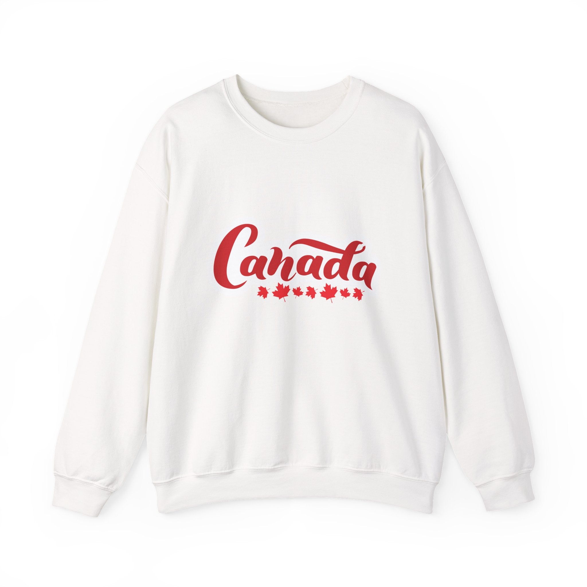Canada Script Crewneck Sweatshirt – Red Maple Leaf Graphic Unisex Sweatshirt