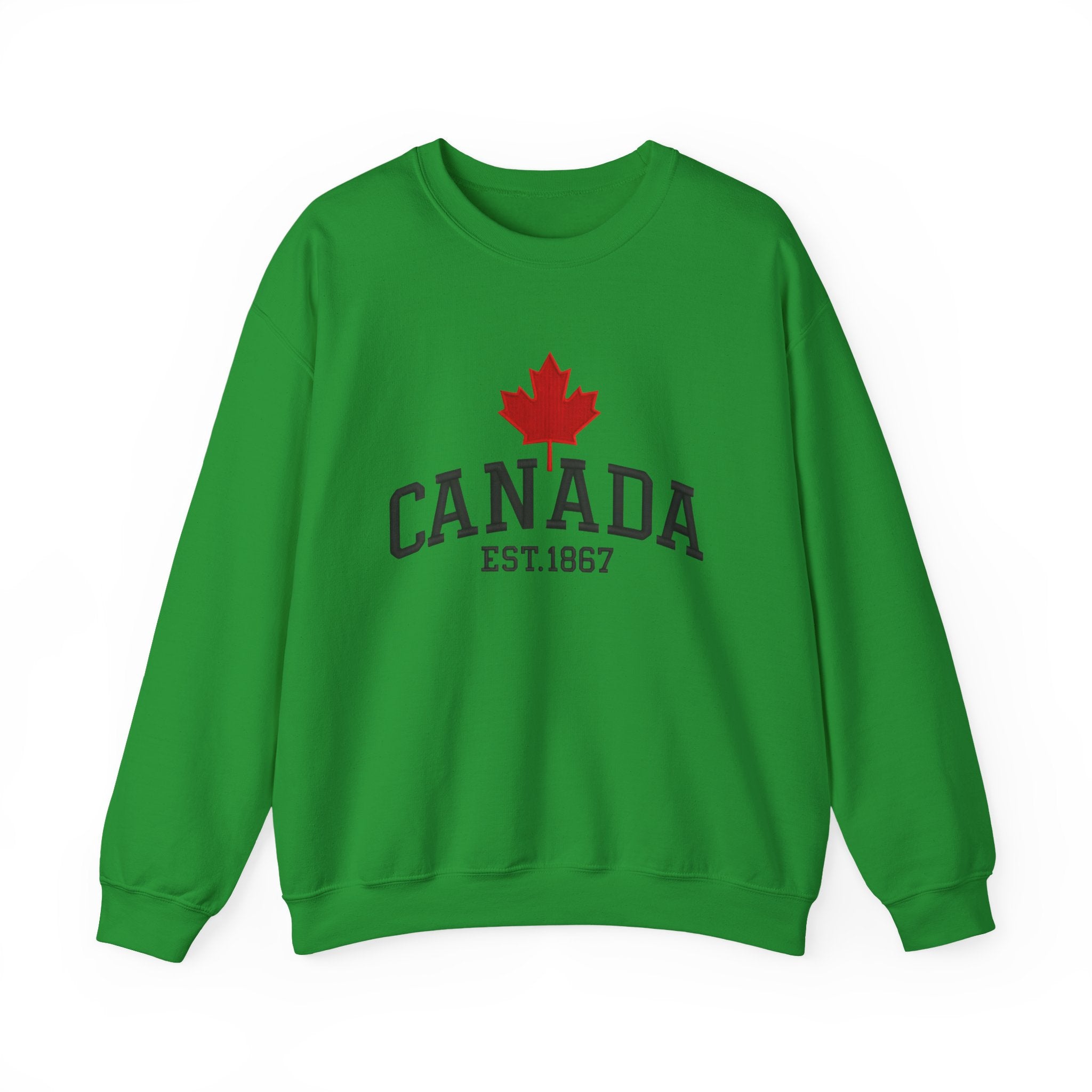 Embroidered Canada Crewneck Sweatshirt, Maple Leaf Gift Canada