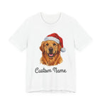 Custom Dog Zip T-Shirt – Personalized Golden Retriever Holiday Tee with Name