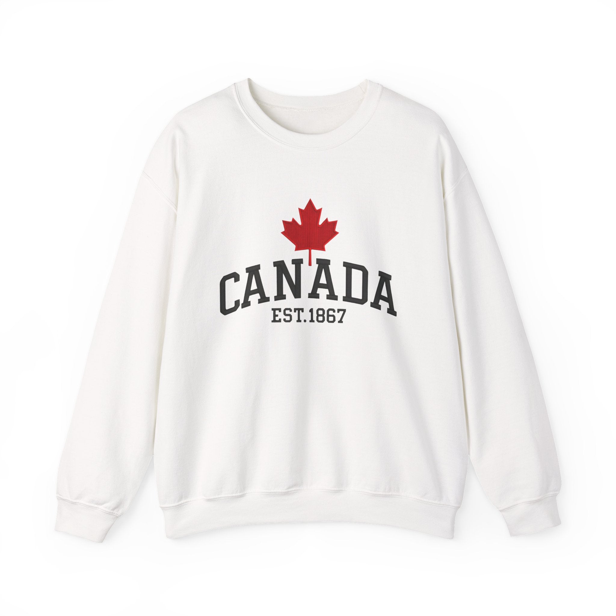 Embroidered Canada Crewneck Sweatshirt, Maple Leaf Gift Canada