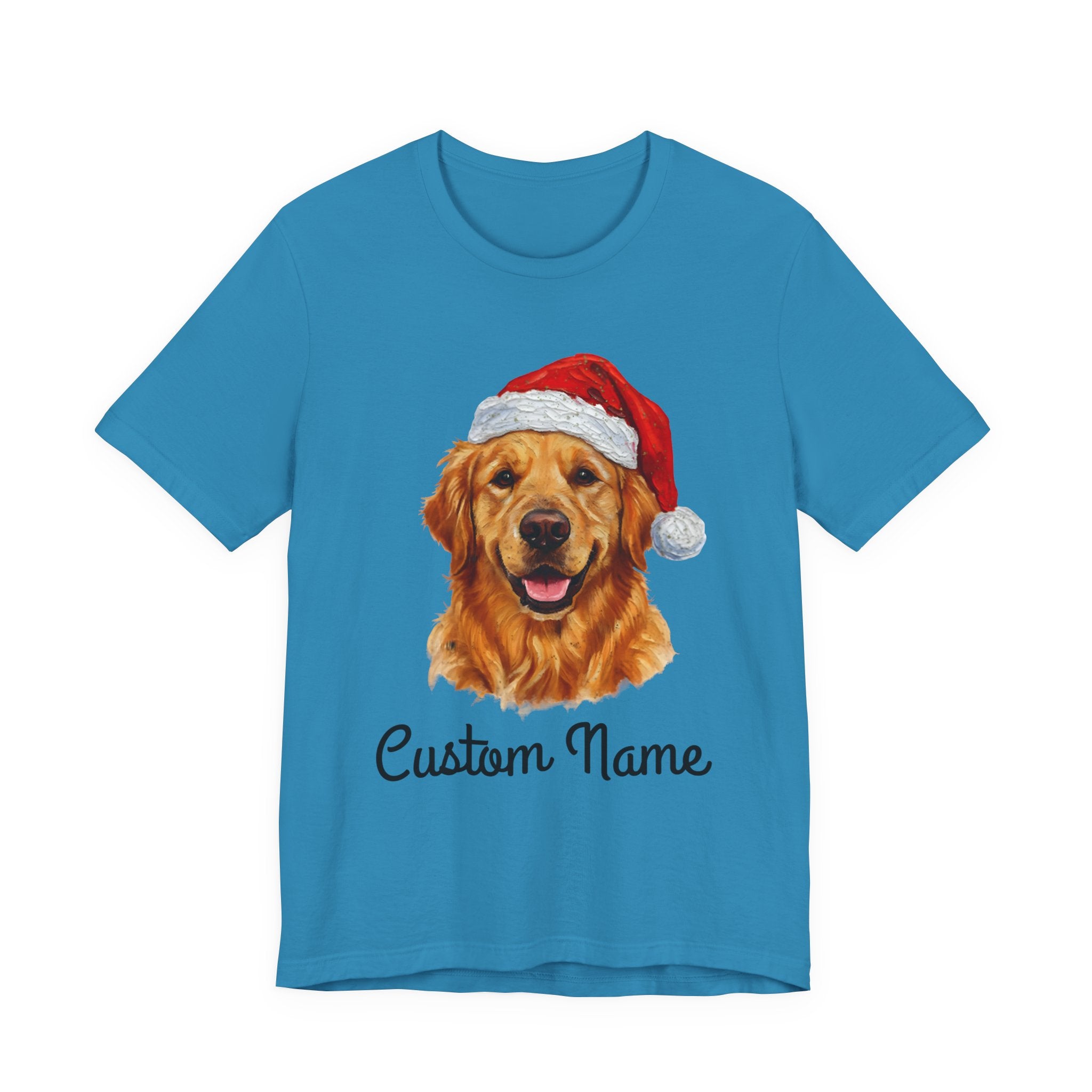 Custom Dog Zip T-Shirt – Personalized Golden Retriever Holiday Tee with Name