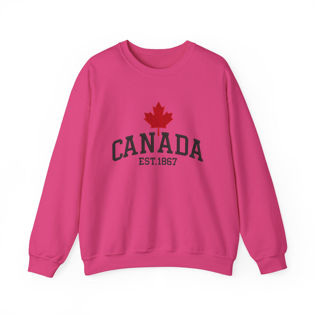 Embroidered Canada Crewneck Sweatshirt, Maple Leaf Gift Canada