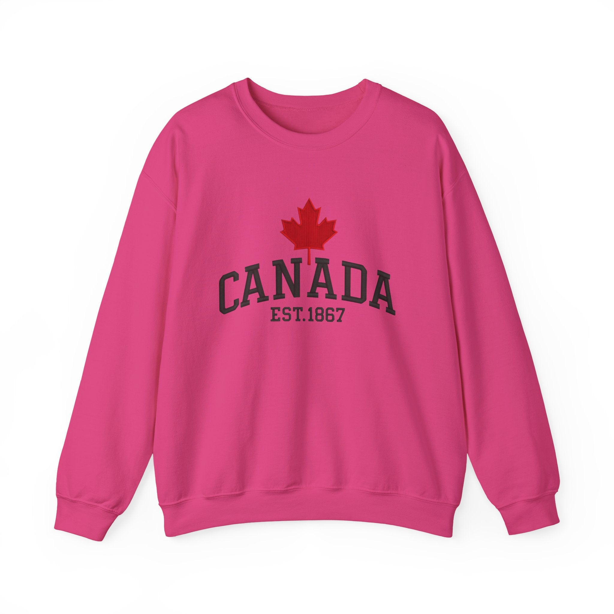Embroidered Canada Crewneck Sweatshirt, Maple Leaf Gift Canada