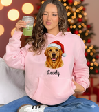 Personalized Golden Retriever Dog Christmas Hoodie - Custom Name Holiday Unisex Sweatshirt for Dog Lovers